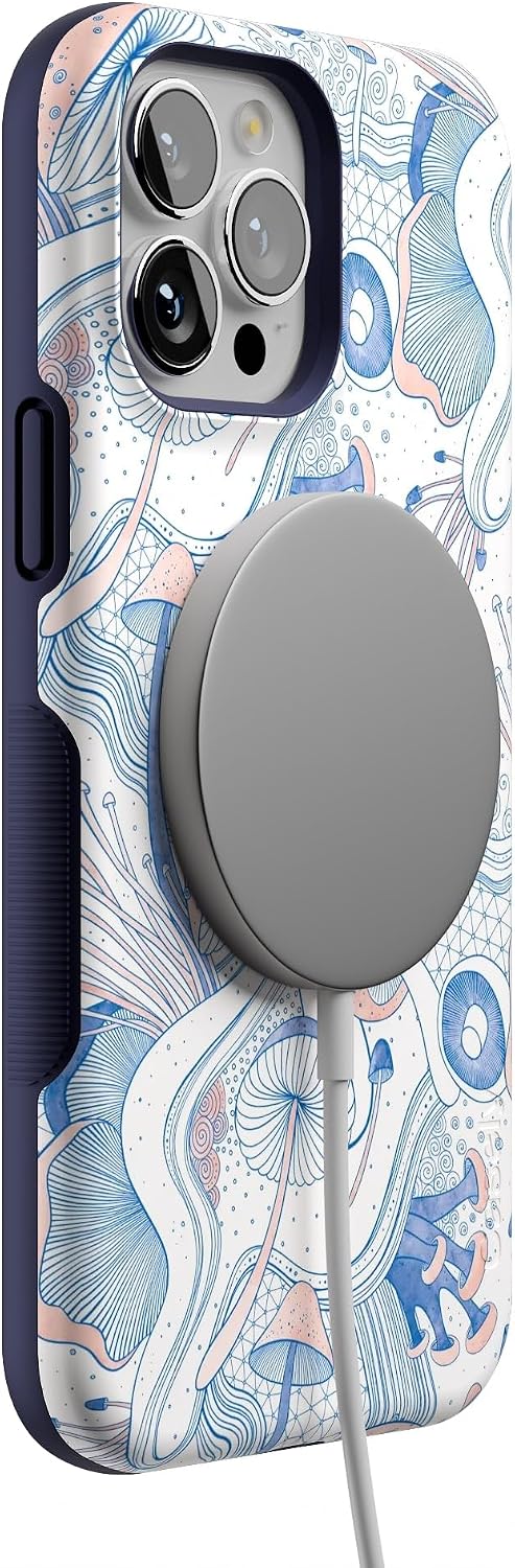 Casely iPhone 13 Pro Max Case | The Fun Guy | Enchanted Forest Mushroom Floral | Bold Protective Design | Compatible with MagSafe