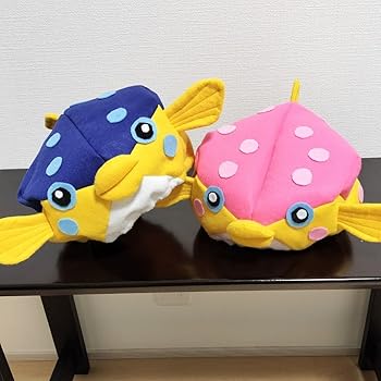Amazon.co.jp ハコフグの帽子（青色） 大人サイズ ハンド ド 水族館 