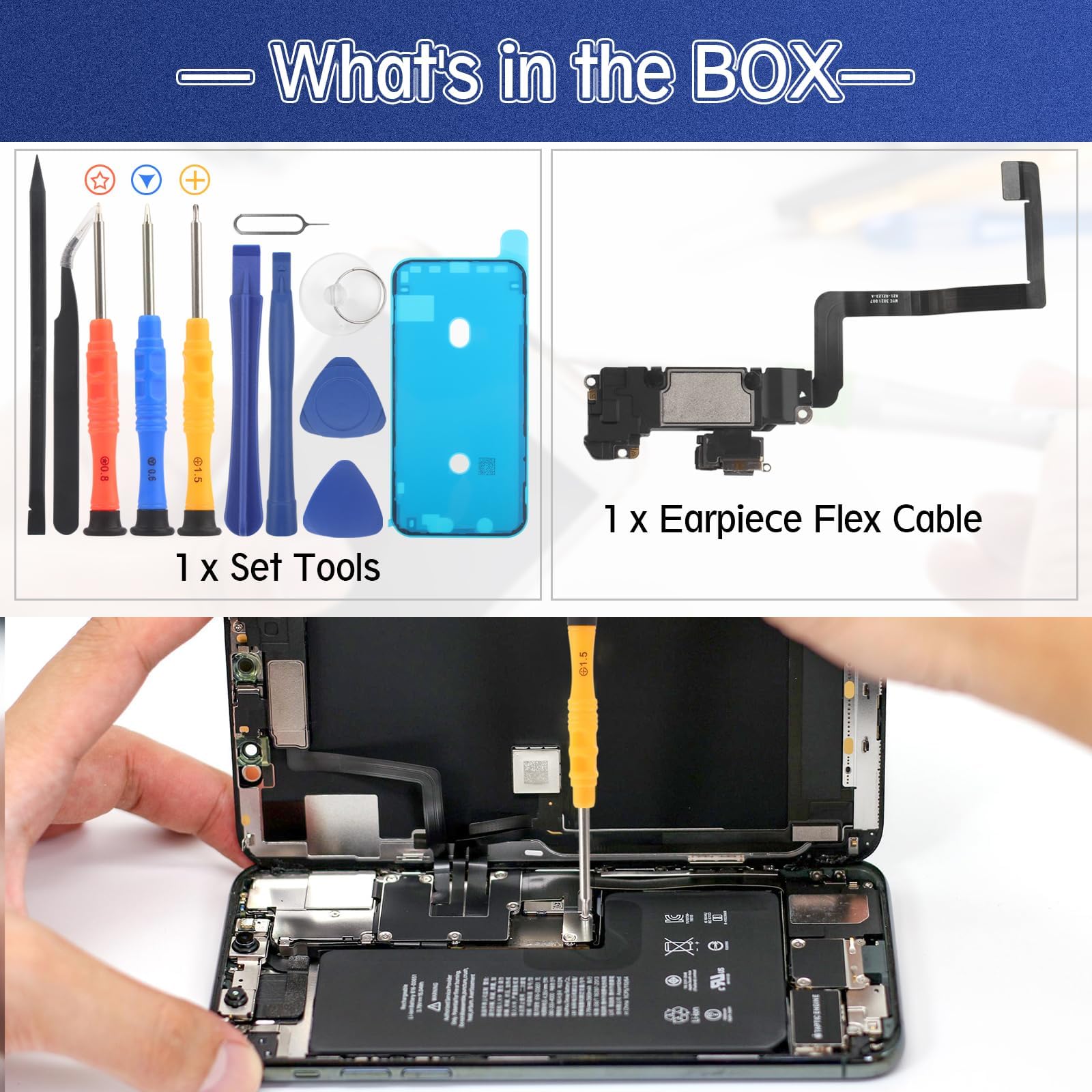 RongZy Haut-Parleur Remplacement pour Apple iPhone 11 Speaker Sonnerie De Réparation,avec Outils