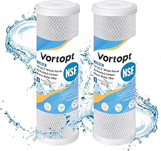 1 Micron 2.5" x 10" Whole House CTO Carbon Sediment Water Filter System - Replacement Cartridge for Any Standard RO Unit - Compatible with Dupont WFPFC8002, WFPFC9001, FXWTC, SCWH-5, 2 Pack