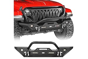 Hooke Road Front Bumper with Integrated Winch Mount for Jeep Wrangler JL...