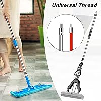 Vista 6 de Broom Handle Threaded End, 2 Set Replacement Kit Metal Tips for 1" Wood or Metal Poles, Extension Pole Adapter for Mop, Broom