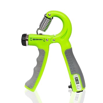 Konex Adjustable Hand Gripper Strengthener for Men & Women | Hand Exercise Equipment for Home and Gym Workouts (With Counter, Green) - image, photos