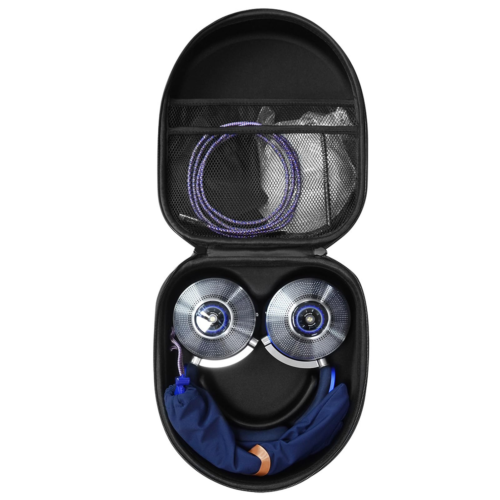 Custodia Rigida per Cuffie con Purificazione Dell'aria Zone Borsa da Viaggio Rigida Protettiva in Nylon EVA Impermeabile con Manico in Silicone Cerniera Bidirezionale