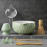Vista 25 de Clay&Fire Juego de batidor de matcha, juego de matcha de cerámica, cuenco de matcha con boquilla y batidor, kit de té Matcha de 9 piezas