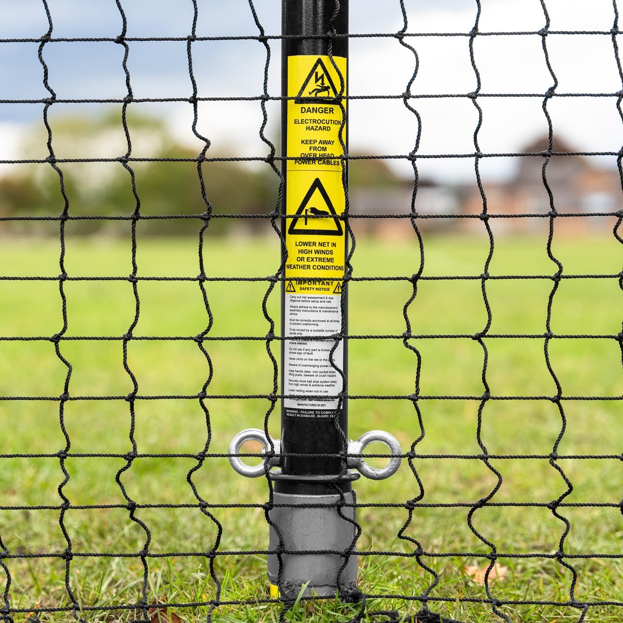 Stop That Ball™ Pro Socketed Ball Stop Net & Posts | Multi-Sport Removable Net Systems and 4 Netting Types (Golf (High-Impact), 10ft x 60ft)