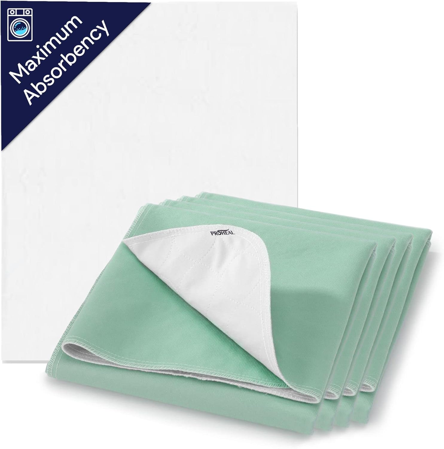 Incontinence Bed Pads Washable - Heavy Duty Waterproof Bed Pads - Soft Rayon and Poly Blend Chucks - Heavy Duty Absorbent Reusable Pee Pads for Adults - 34" x 36" - 2 Pack