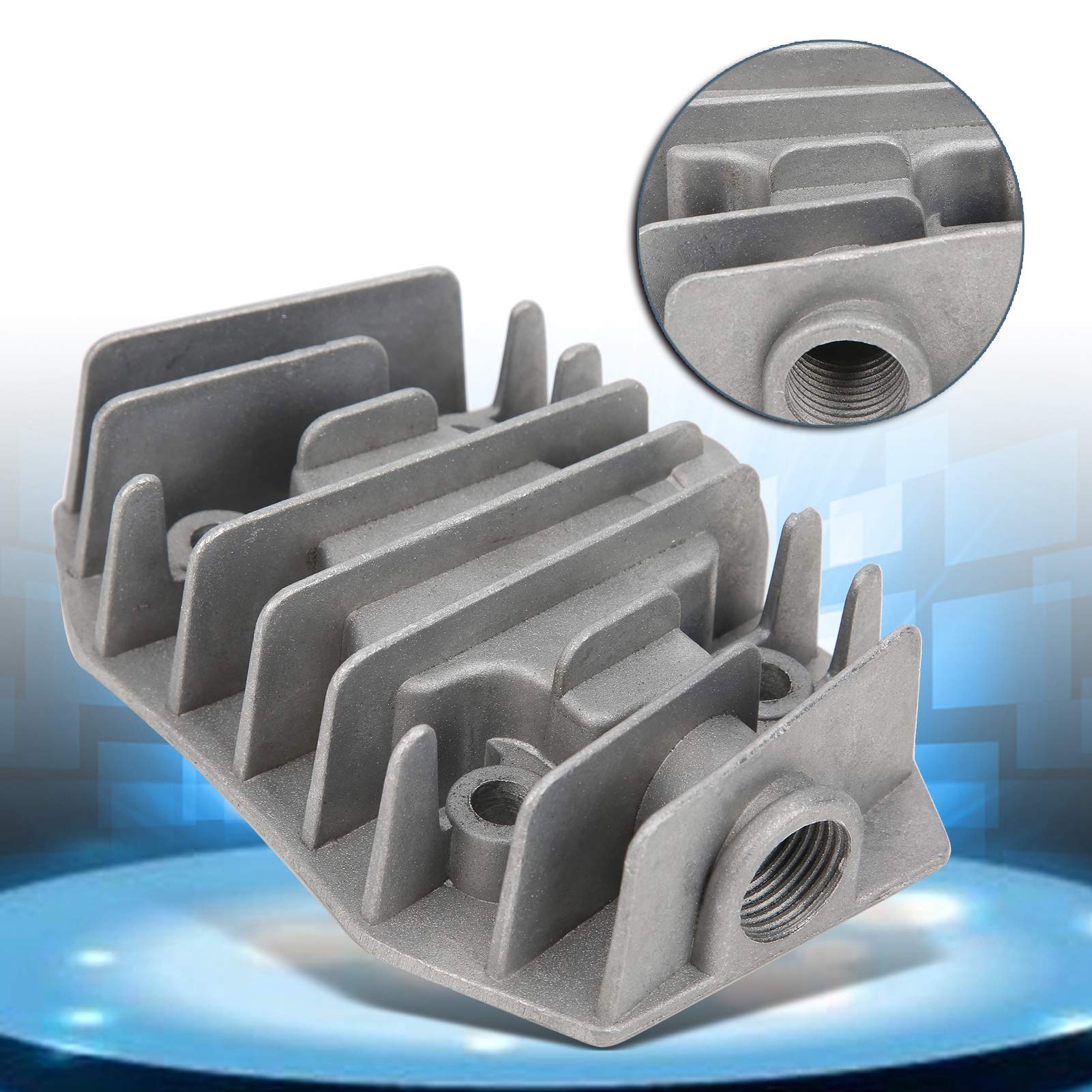 2 Uds Cabeza de cilindro 4/3/5P, Cabezal de Cilindro de Compresor de Aire Cubierta de Refrigeración de Aluminio 48mm x 72mm