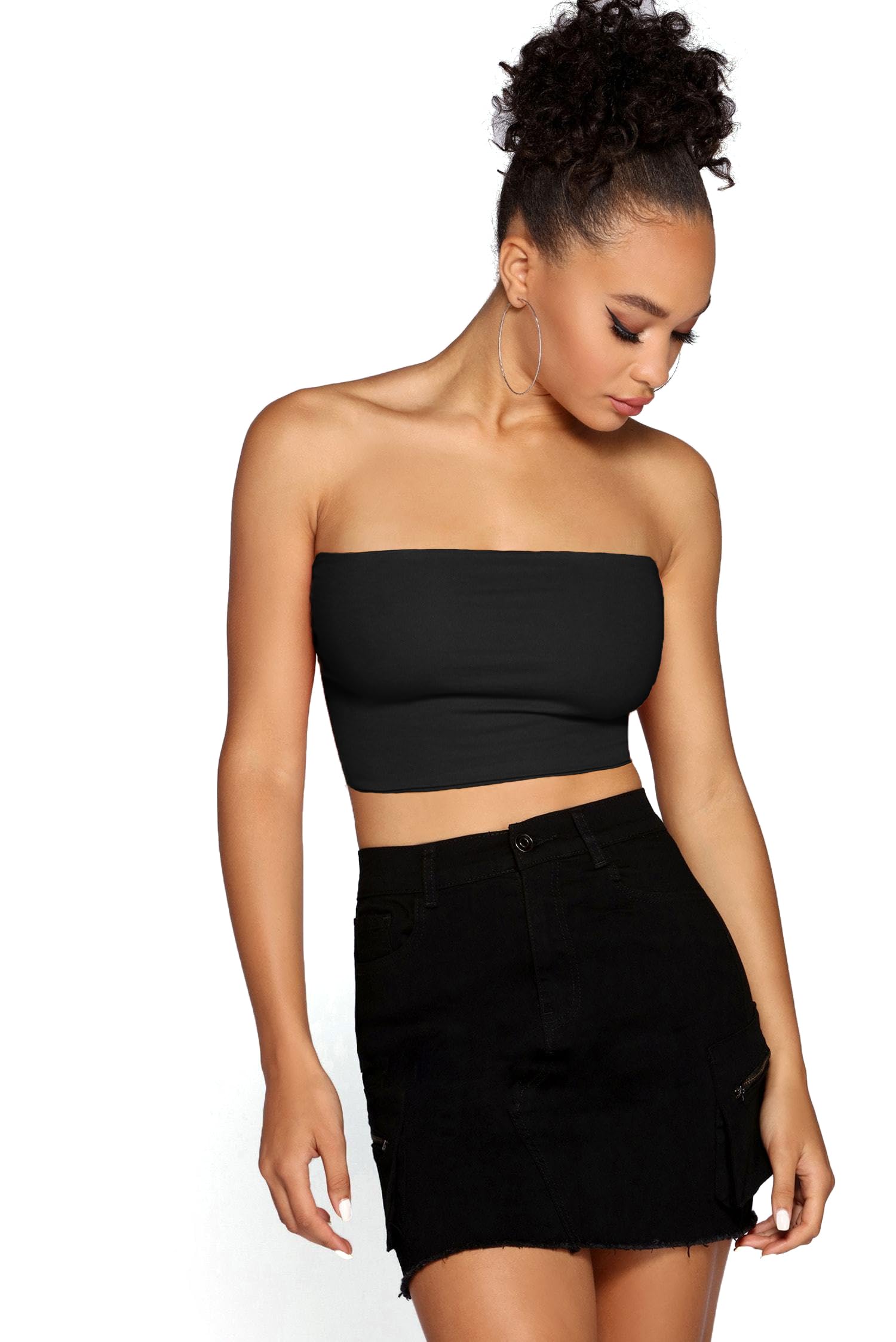 Emmalise Women's Crop Tube Cotton Jersey Top Shirt