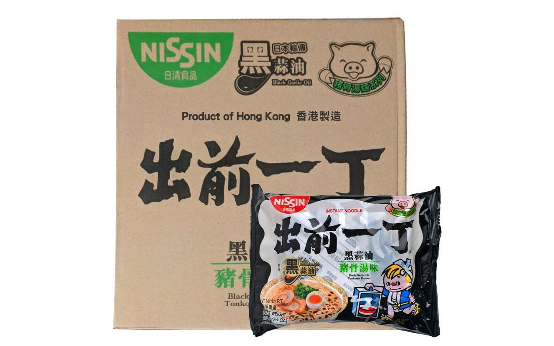 CNMART Japanese Demae Ramen Set - Instant Ramen Noodles Black Garlic Oil Tonkotsu100g (Pack of 30)