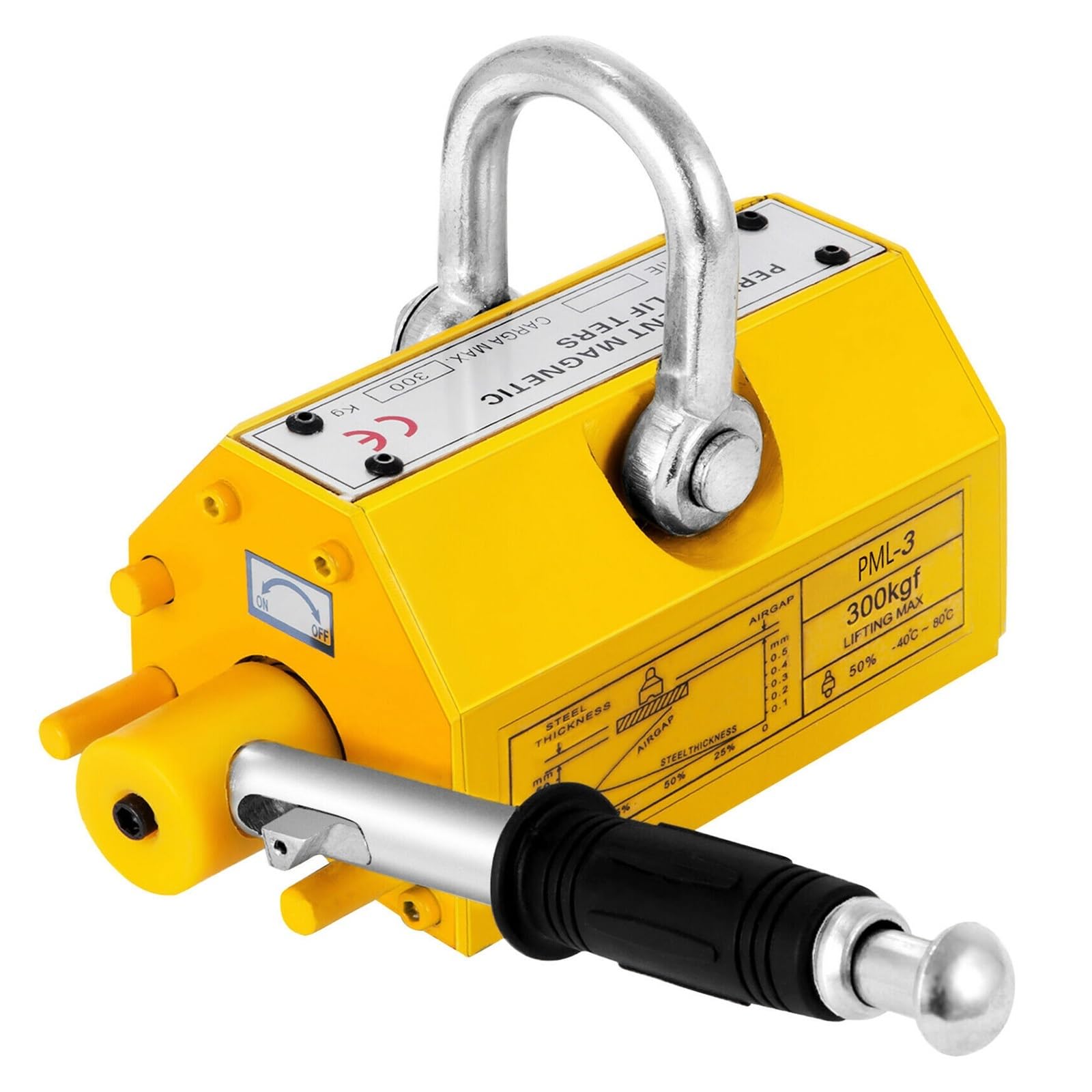 Sollevatore magnetico in acciaio Magnete di sollevamento in metallo permanente da 660 libbre Gru da sollevamento magnetica al neodimio da 300 kg for protti in acciaio con alta efficienza