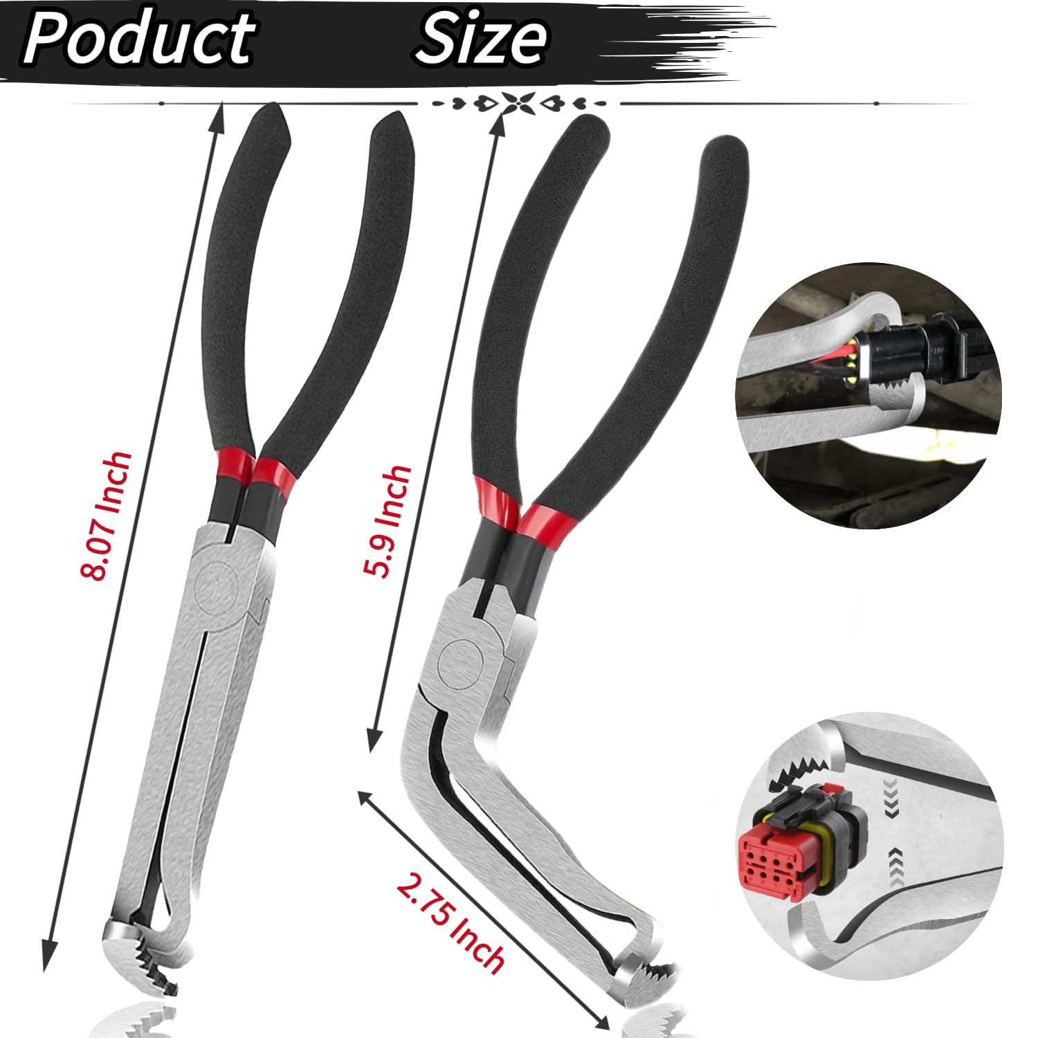 Pinza Separatore Connettori In Acciaio Al Carbonio – Attrezzo A Doppia Testa Per Rimuovere Cavi Elettrici Auto E Moto, 19x2,5 Cm