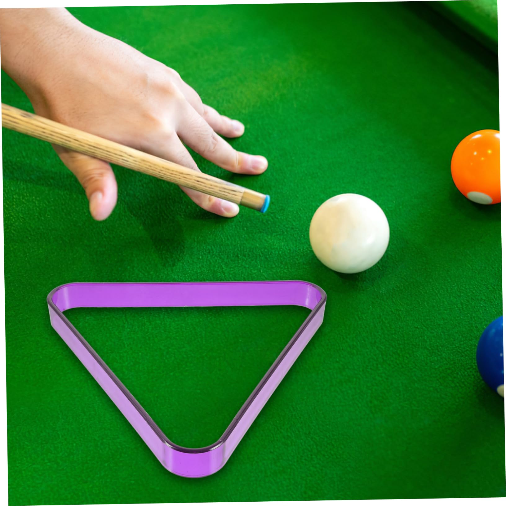 Mikikit Billiard Ball Triangle Rack Sturdy Plastic Pool Rack for Games Home Use