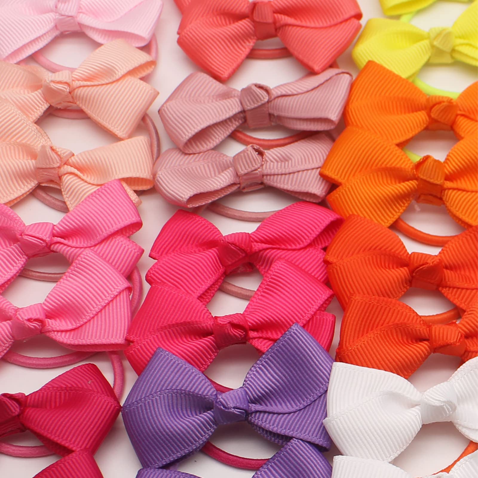 Fiocchi Per Capelli Bambina 40 Pezzi - 20 Colori, Elastico Morbido, 2 Pollici - Idee Regalo