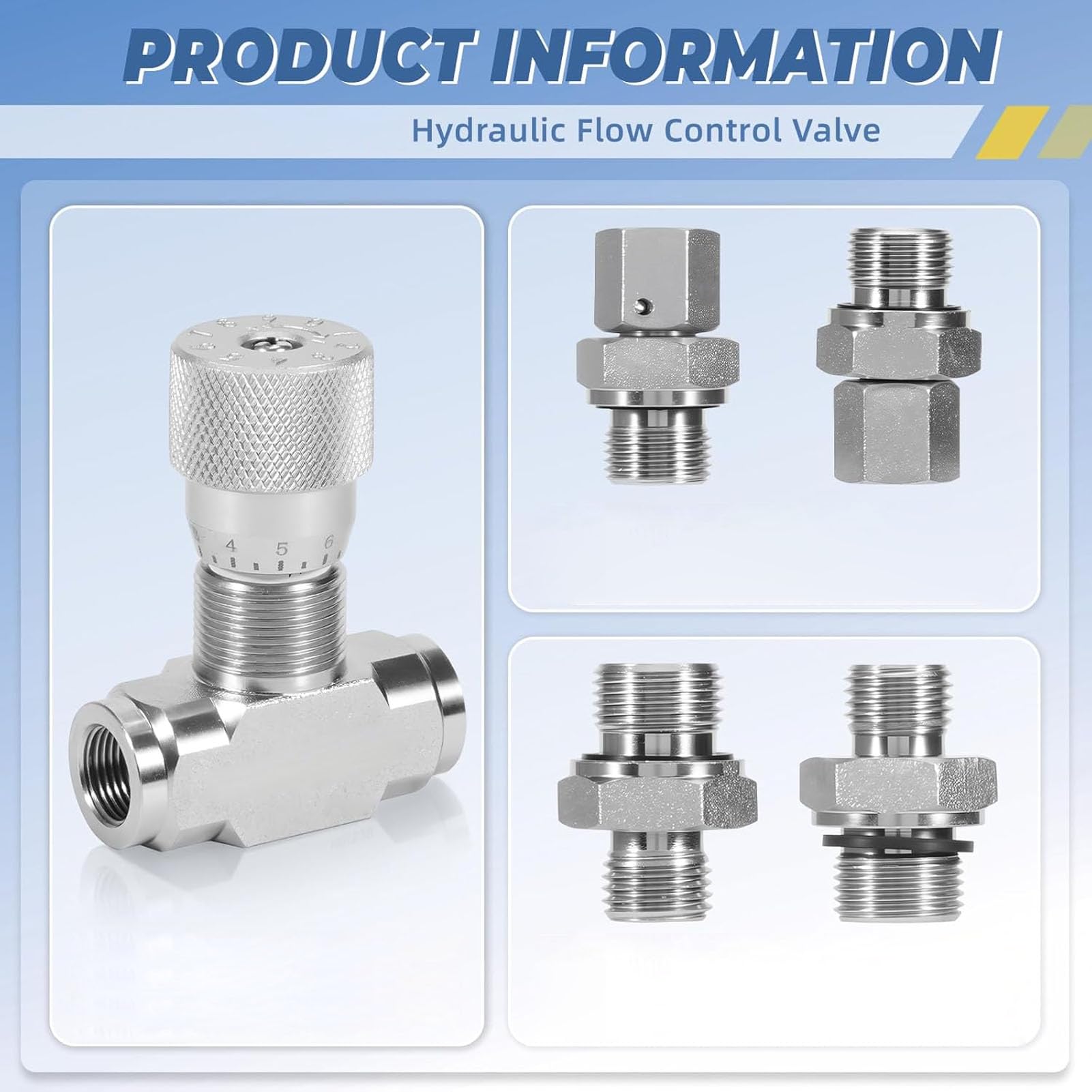 Fafeicy Válvula de Control de Caudal Hidráulico Bidireccional G1/4 Pulgadas para Miniexcavadora de 0,8-2 Toneladas Control de Velocidad del Cilindro Ajuste Serie STB 5 Piezas