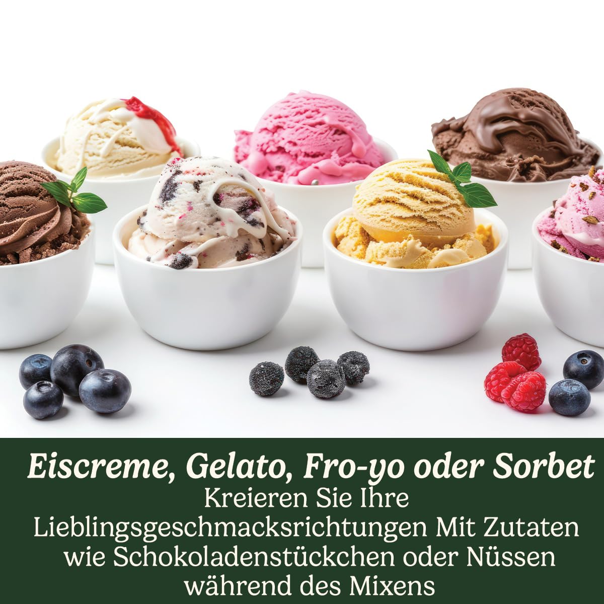 Cuisinart Cool Scoops Hausgemachtes Gelato & Eismaschine in 25 Min. | Sorbet Frozen Yogurt Maker | Familiengröße | 1.4L Rührschüssel | ICE21, Kunststoff, Weiß
