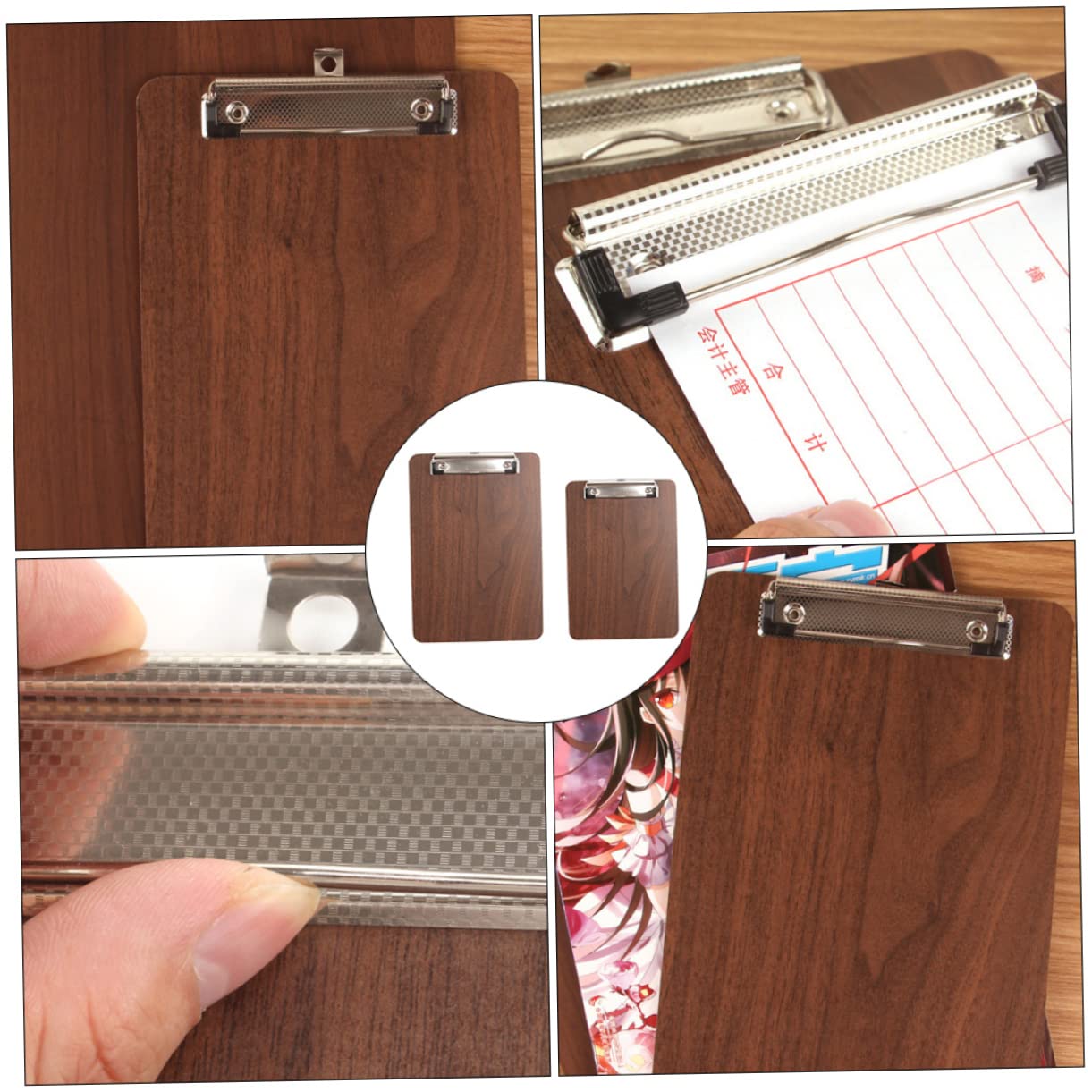 jojofuny 2pcs Kitchen Menu Board Clip Solid Wood Clipboard for Recipes and Portable Hanging Menu Clip Board for Home Restaurant
