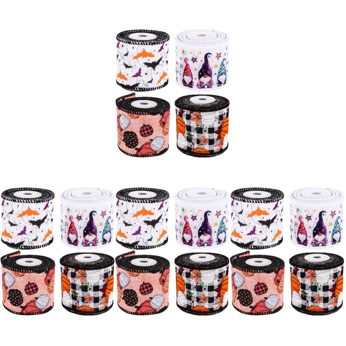 Didiseaon 16 Rouleaux Ruban Décoratif Halloween en Polyester 63mm Bords