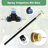 Vista 4 de Kit de sistema de riego por goteo ajustable de 360°, sistema automático de riego de jardín de 32.8 pies con 10 boquillas de cobre, sistema de riego