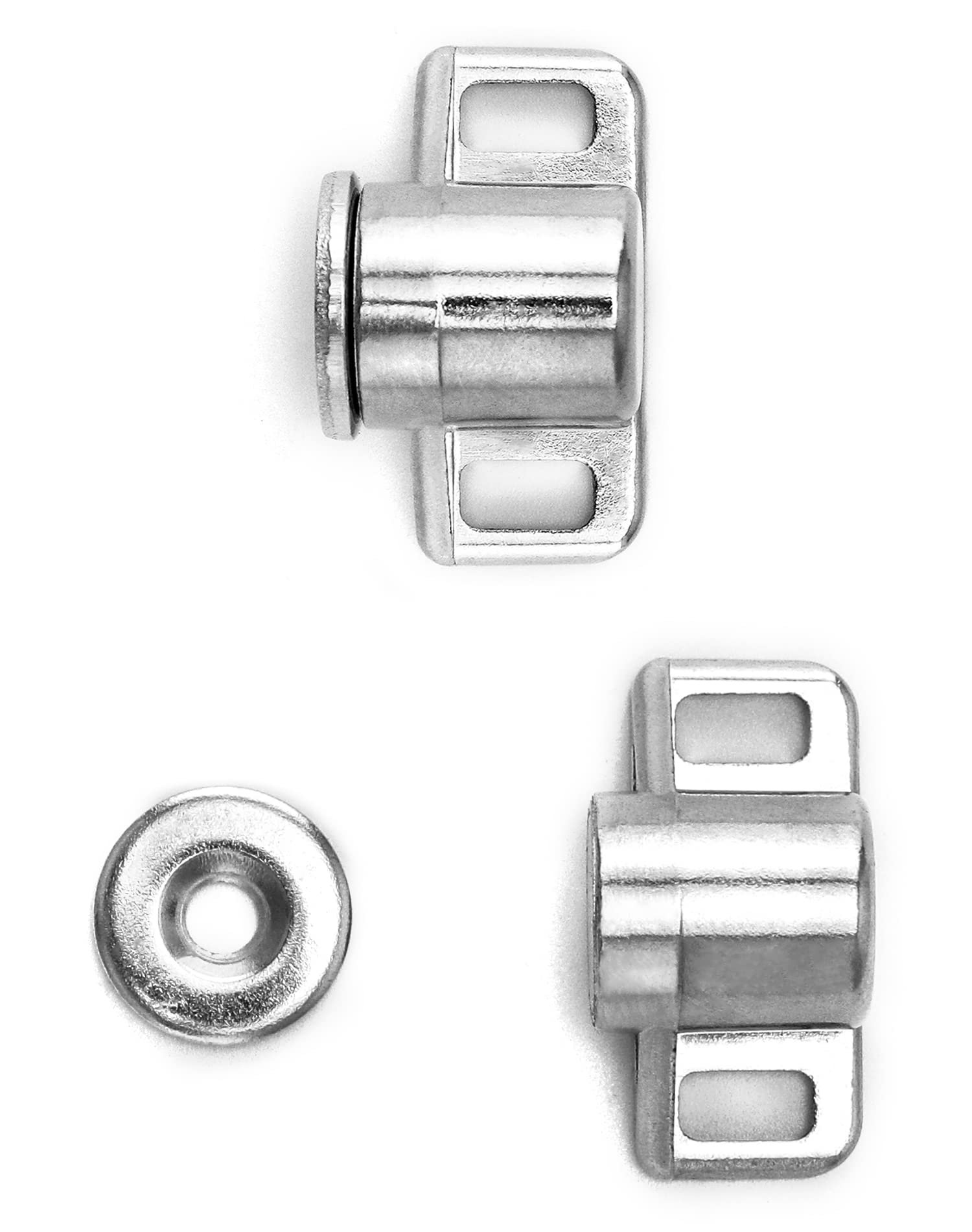 QWORK® 4 Pezzi Chiusura Magnetica Per Porta, Calamite Per Mobili, Lega Di Zinco, Con Viti, Argento, Adatto Per Cassetti, Mobili Da Cucina