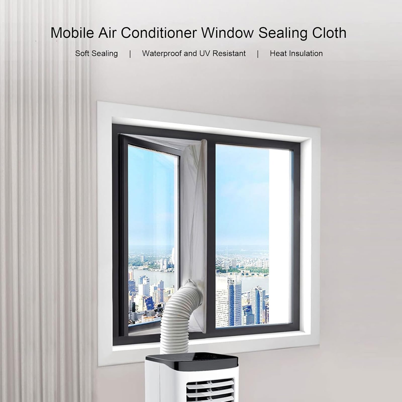 Kit Calfeutrage Climatiseur Plaque Mobile Fenêtre Adapteur Plaque Anti-UV 3M
