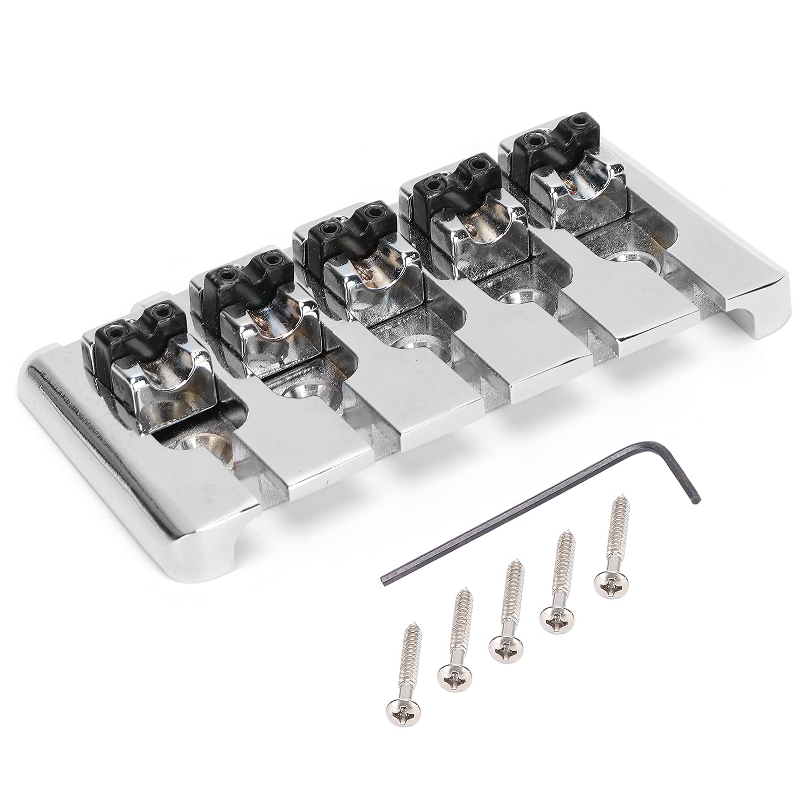 TANIQIACA 5-String Bass Bridge Metal Hard Tail Saddle for Electric Bass - Easy Install and Adjustable