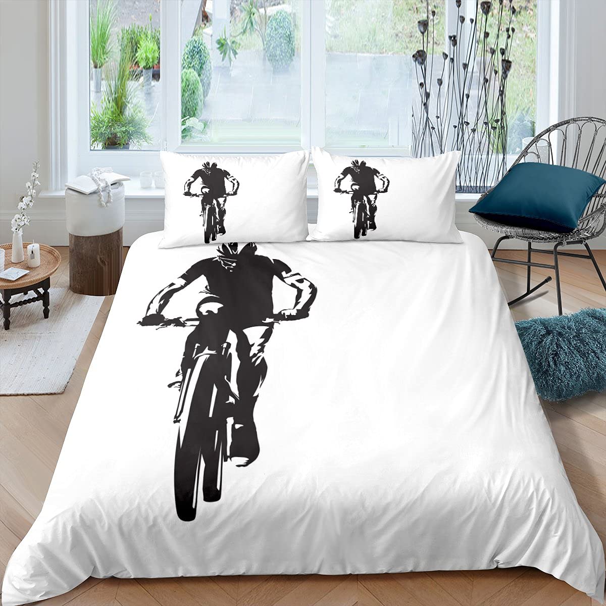 Housse de couette vélo ultra douce et respirante sur le thème sports de montagne