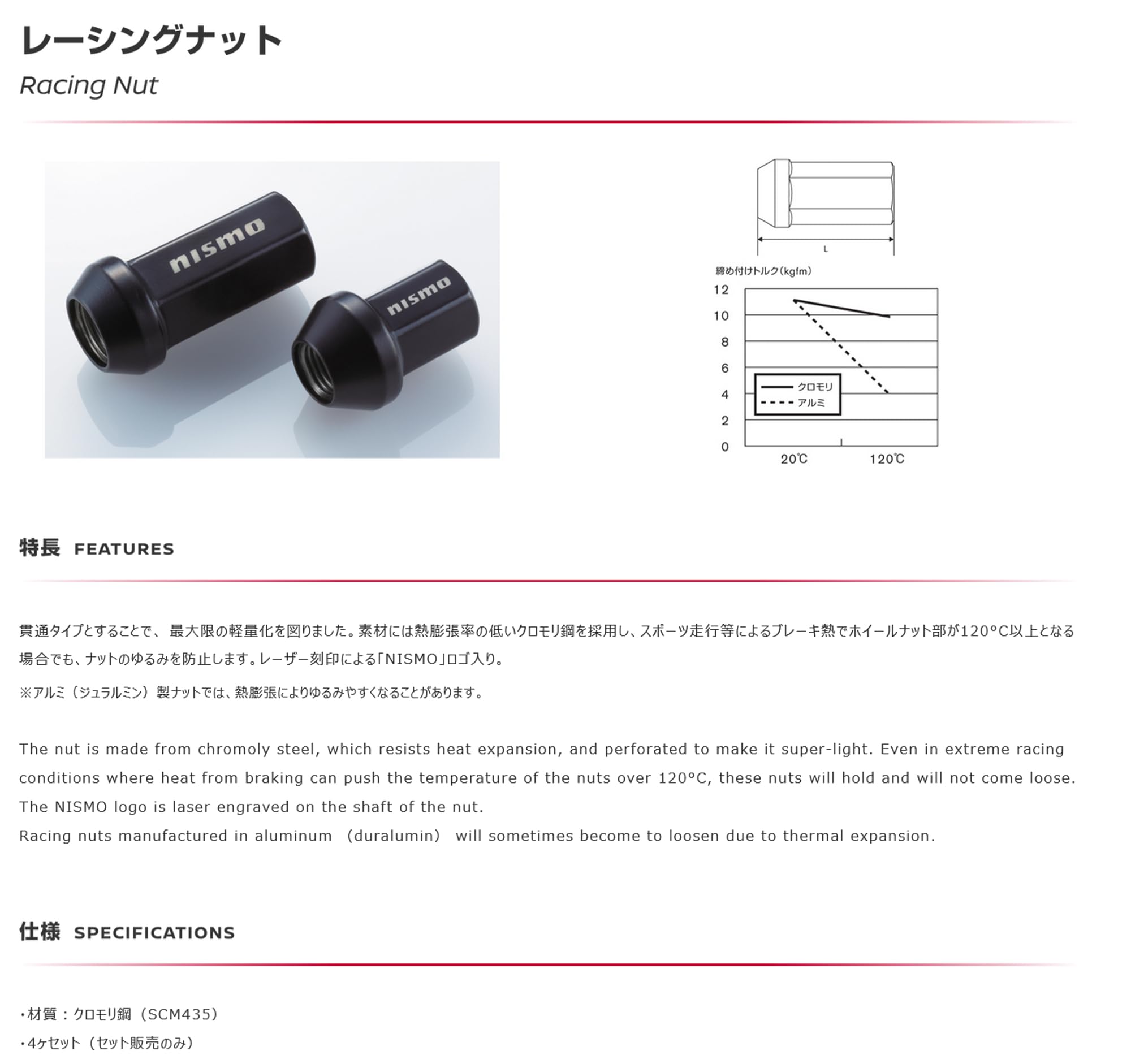 Amazon | nismo(ニスモ) レーシングナット ミディアム ホイールナット 