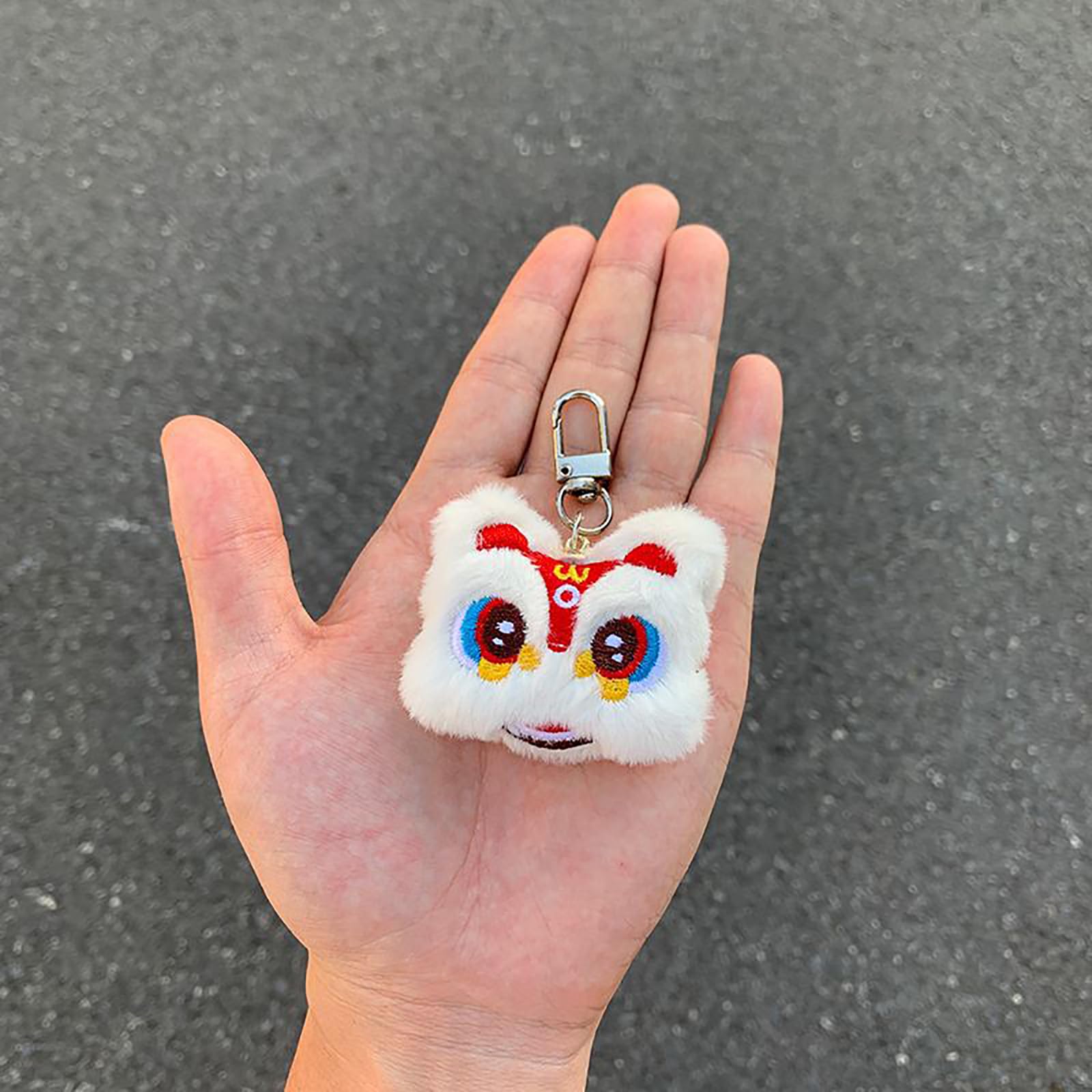 10cm keyring ウニョク XUYUH Plush Lion Dance Keychain Chinese Style Animal Cartoon Key