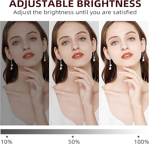 Miniatura 4 de VANITII - Espejo de tocador Hollywood con luces de 22.8 x 31.5 pulgadas, carga USB, espejo de maquillaje con 18 bombillas LED regulables, 3 luces de