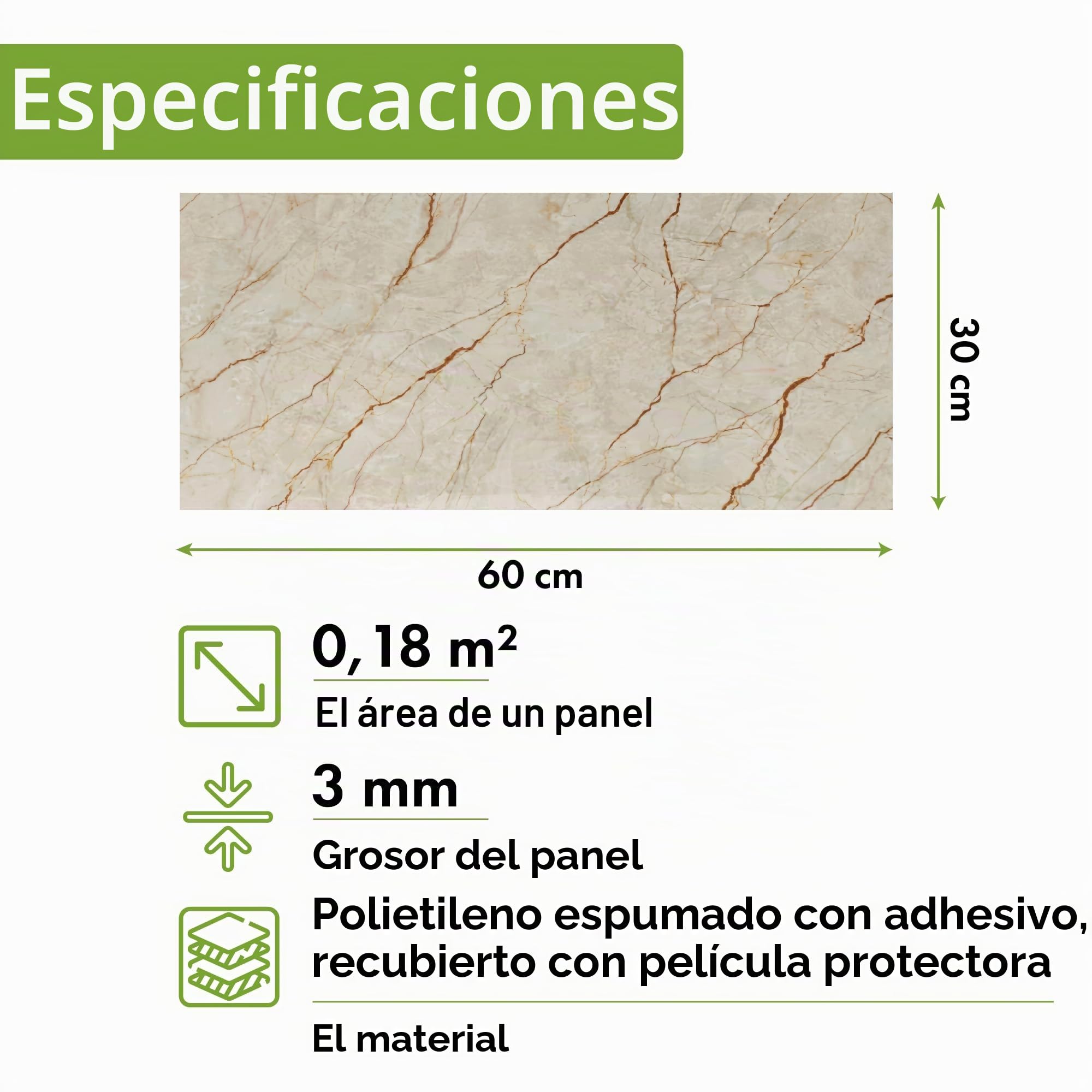 Grace Baltic - Paneles de pared 3D para decoración de pared interior adhesivos, finos y elásticos, de PVC 1,08 m²/6 unidades (Beige Blanco)