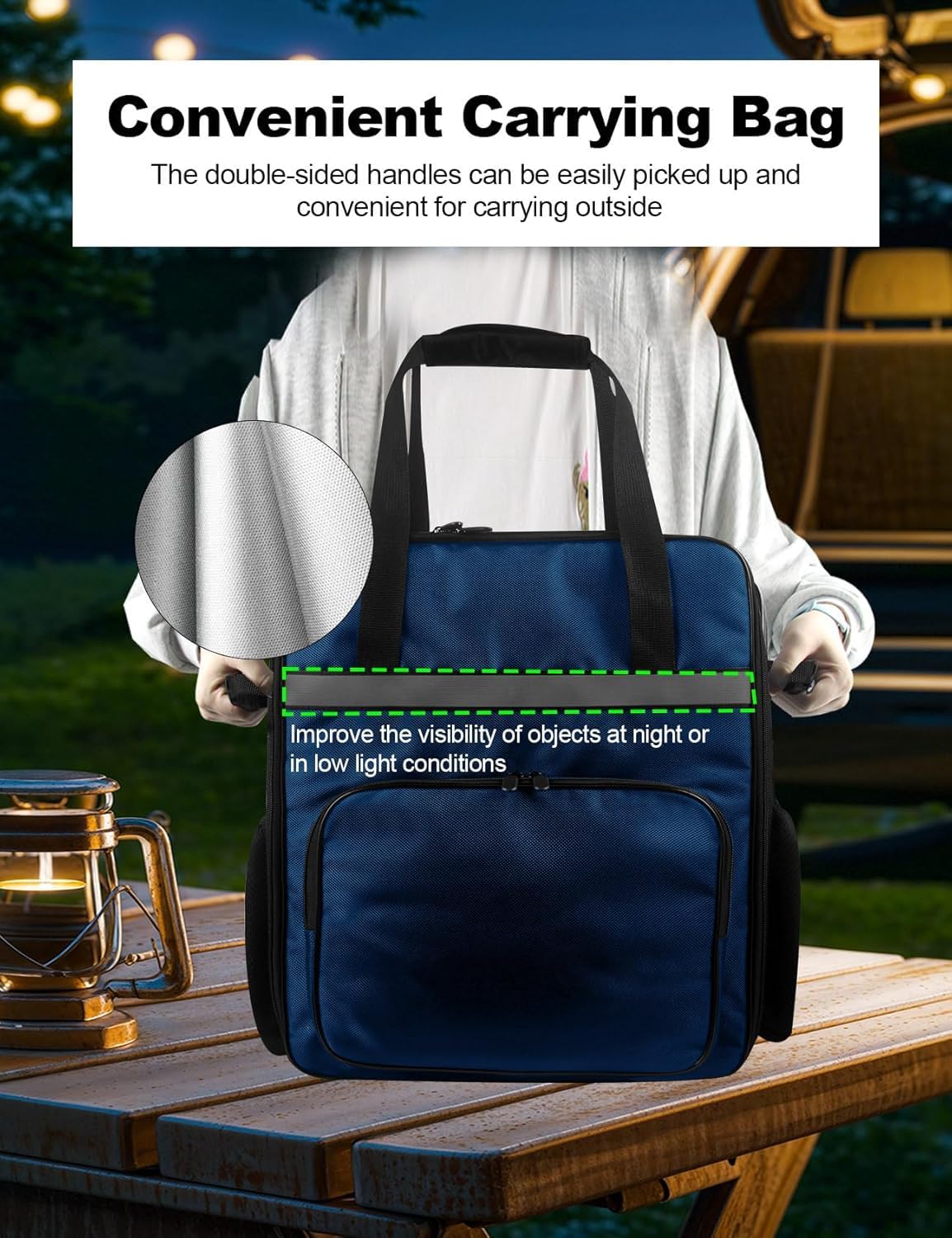 AF-WAN Borsa per il trasporto per gelatiere CREAMi, borsa per il trasporto con manici, scomparto frontale e tasche laterali in rete, compatibile con macchine per il ghiaccio Ninja CREAMi NC501EU