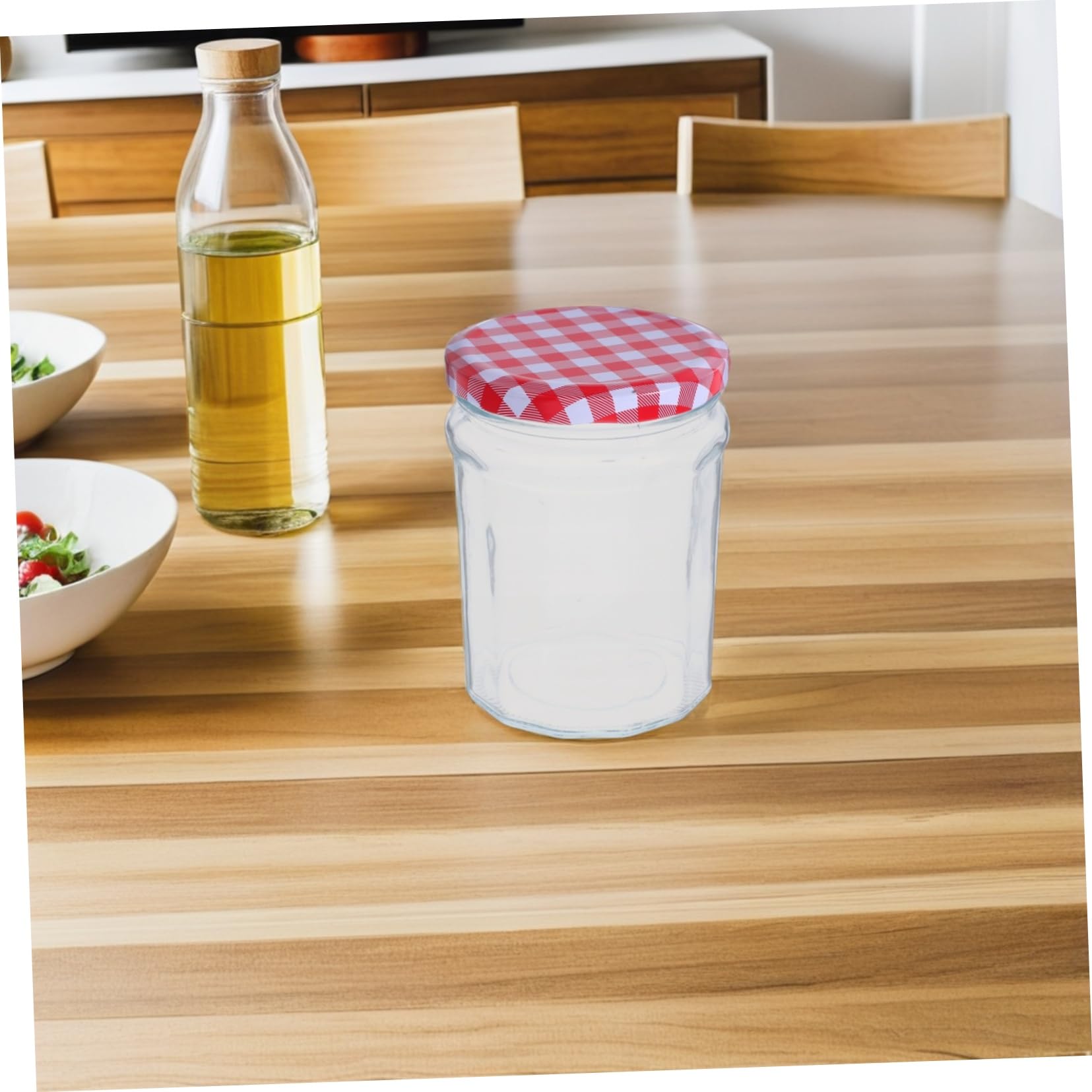 Amosfun 6pezzi Barattoli in Vetro con Coperchio Ermetico Trasparenti per Conservazione Alimentare Marmellate Spezie Sigillo di Perdite Utilizzo Versatile