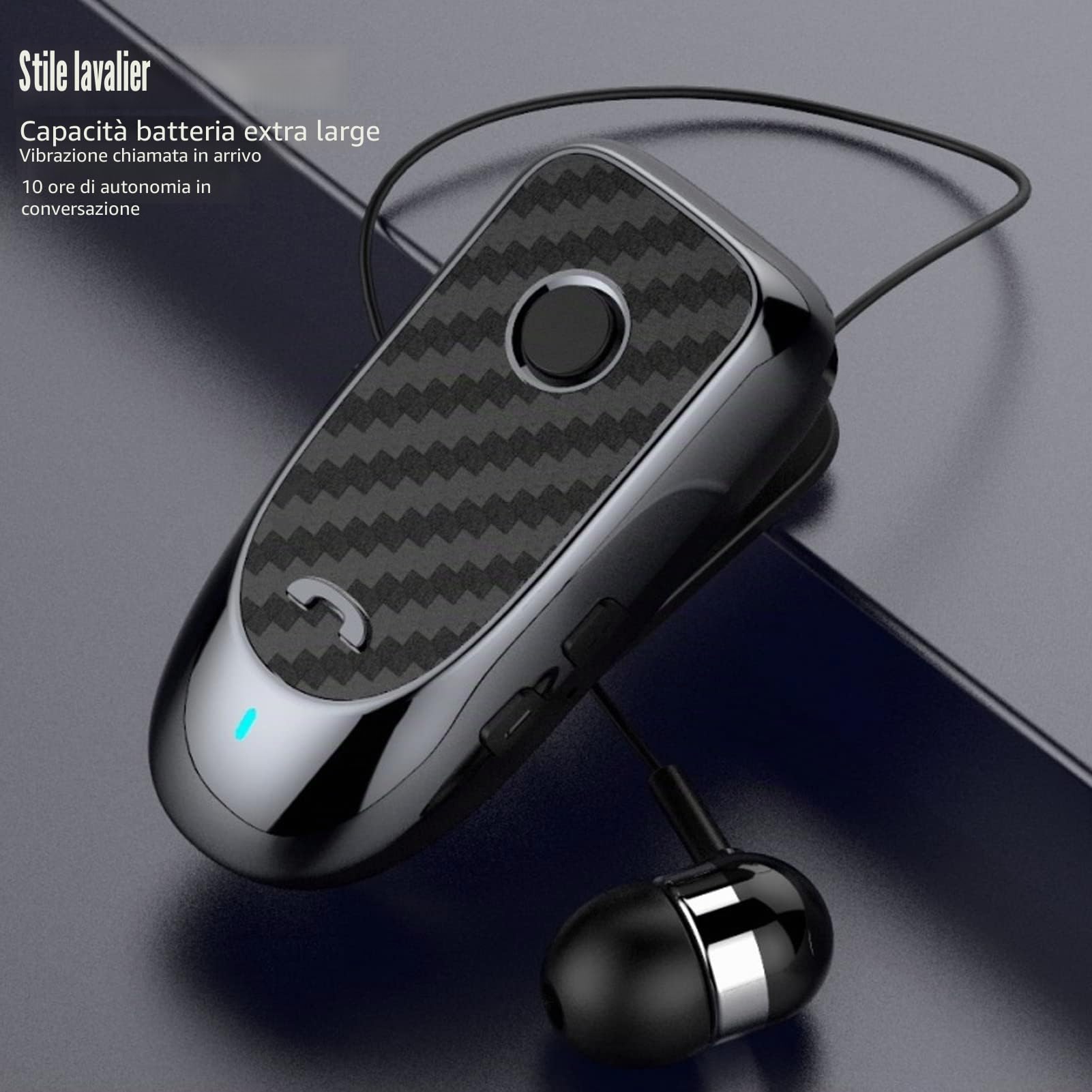 Bewinner Cuffie Bluetooth Cuffie Senza Fili con Archetto da Collo con Auricolari Retrattili, Clip per ID Chiamante con Vibrazione Multifunzione Auricolari Sportivi Senza Fili per Lo Sport