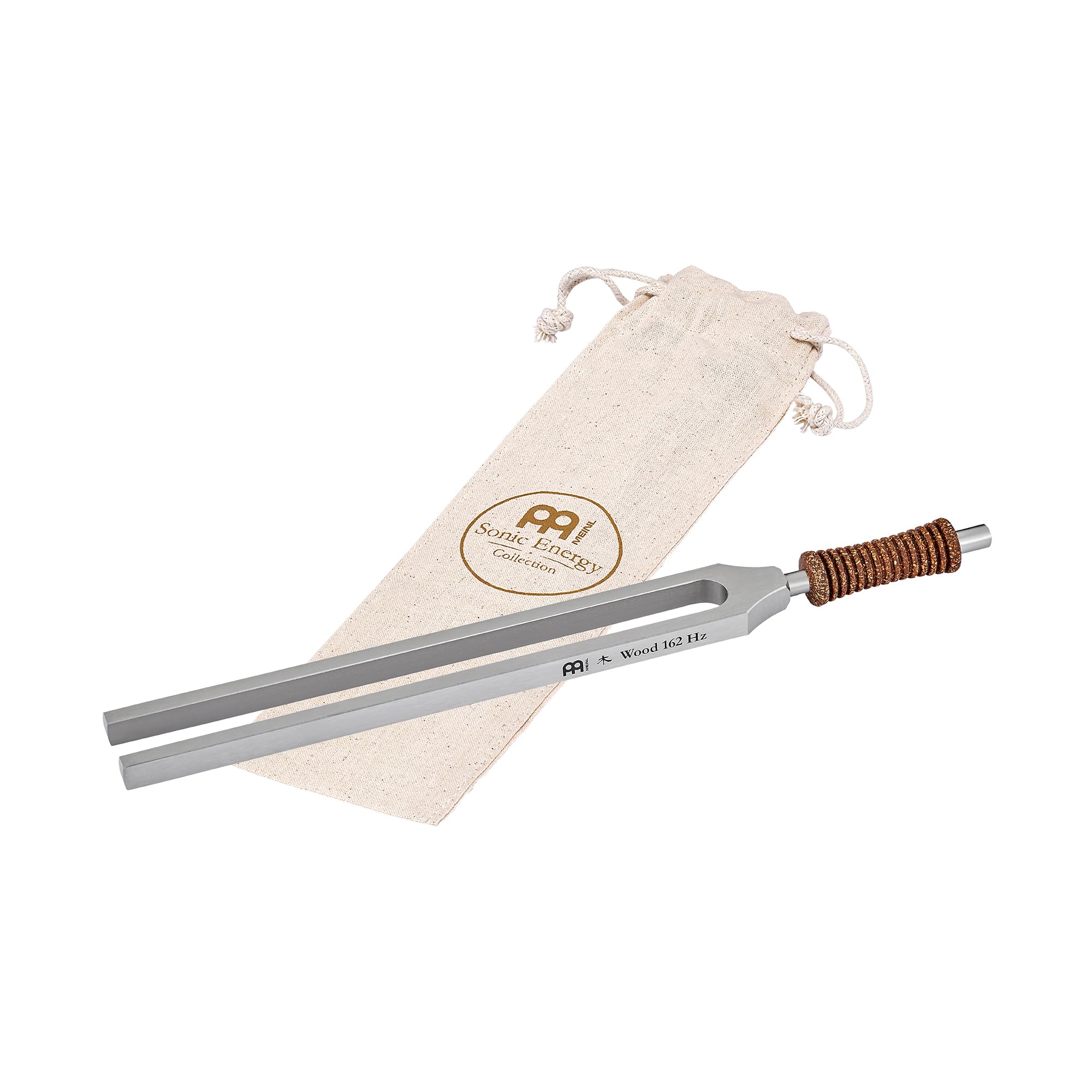 Sonic Energy TCM Therapie Stimmgabel, Element Holz (TTF-TCM-WD) | 162 Hz, 22,7 cm lang, 121 g, in Deutschland gefertigt, inkl. Hülle, vernickelter Stahl, Korkgriff