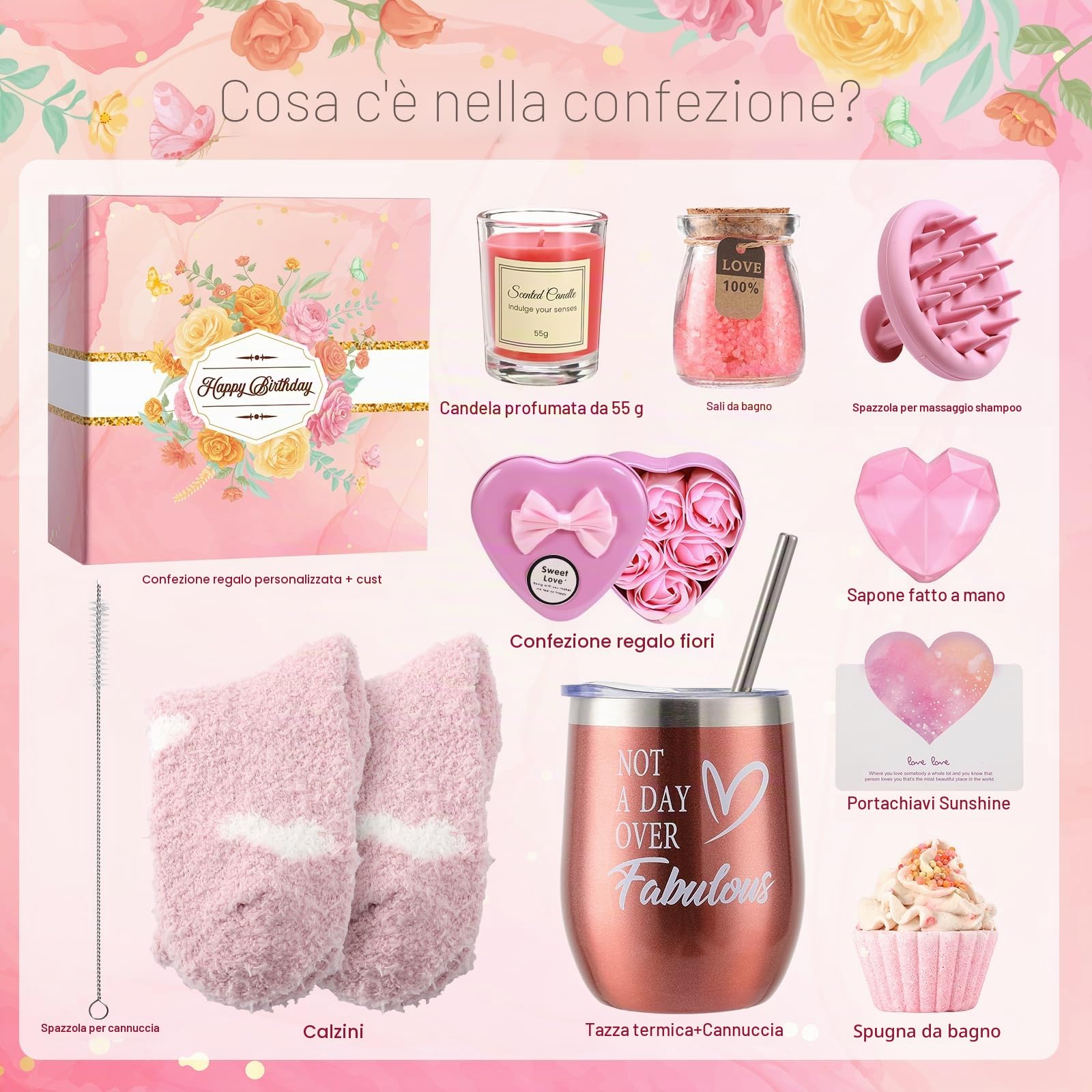Regalo Donna Compleanno, Set Cofanetto Regalo Donna, Idee Regali Donn per Lei per Moglie, Sorella,Amica, Colleghi