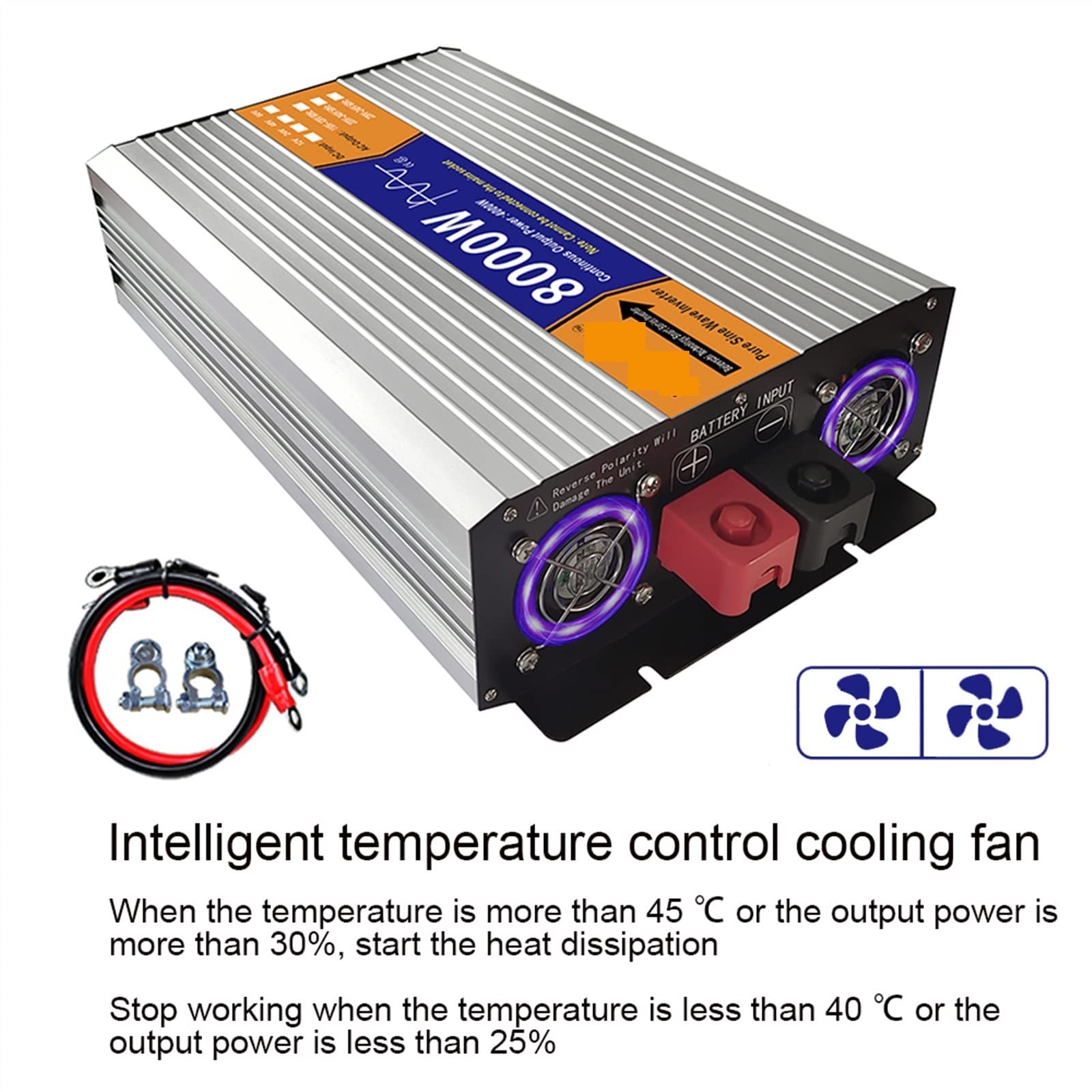 Falownik, Pure Sine Save Inverter 8000W 6000W DC 12V/24V do AC transformator napięcia konwerter zasilania falownik solarny LED(6000W,24V)