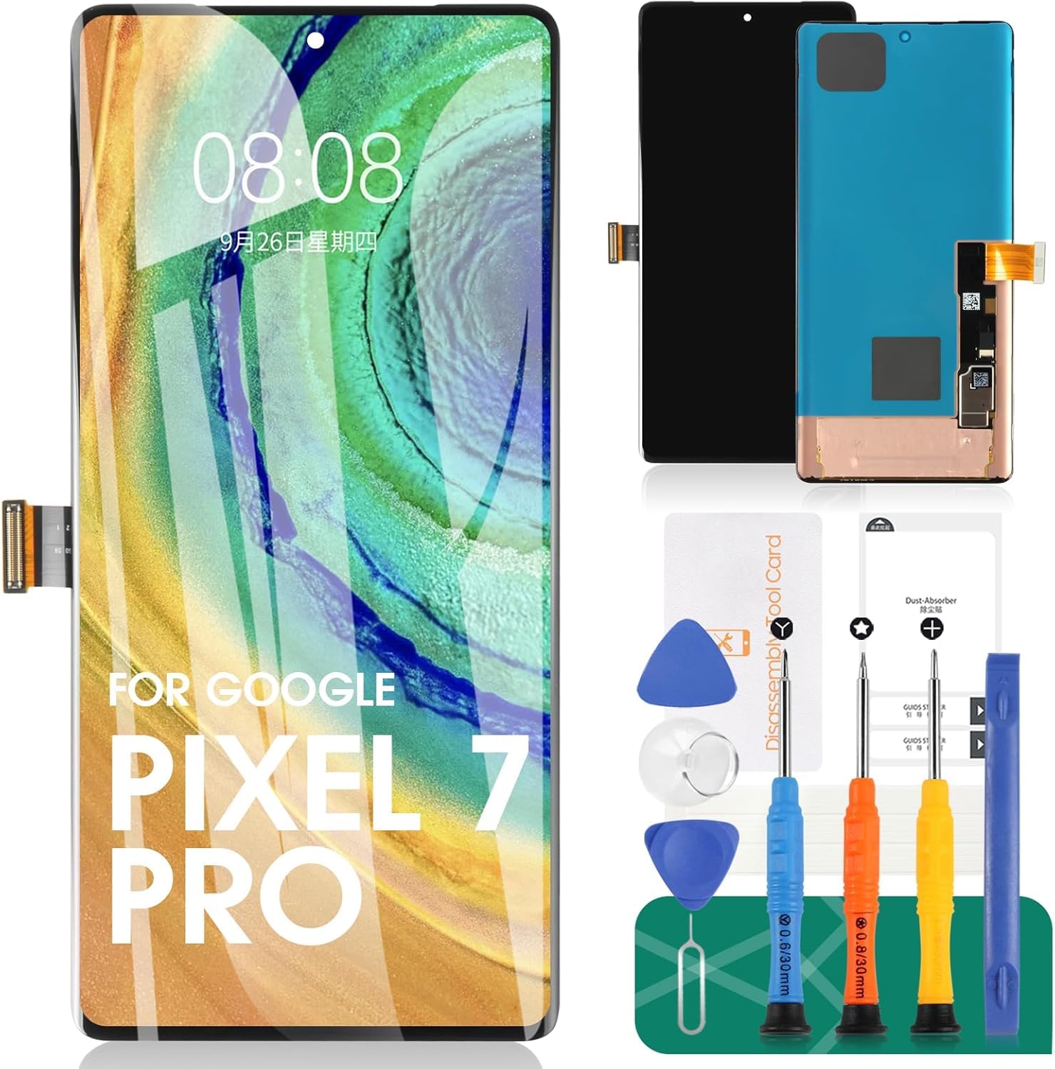Écran pour Google Pixel 7 Pro OLED kit d'assemblage numériseur noir GE2AE GP4BC - 8