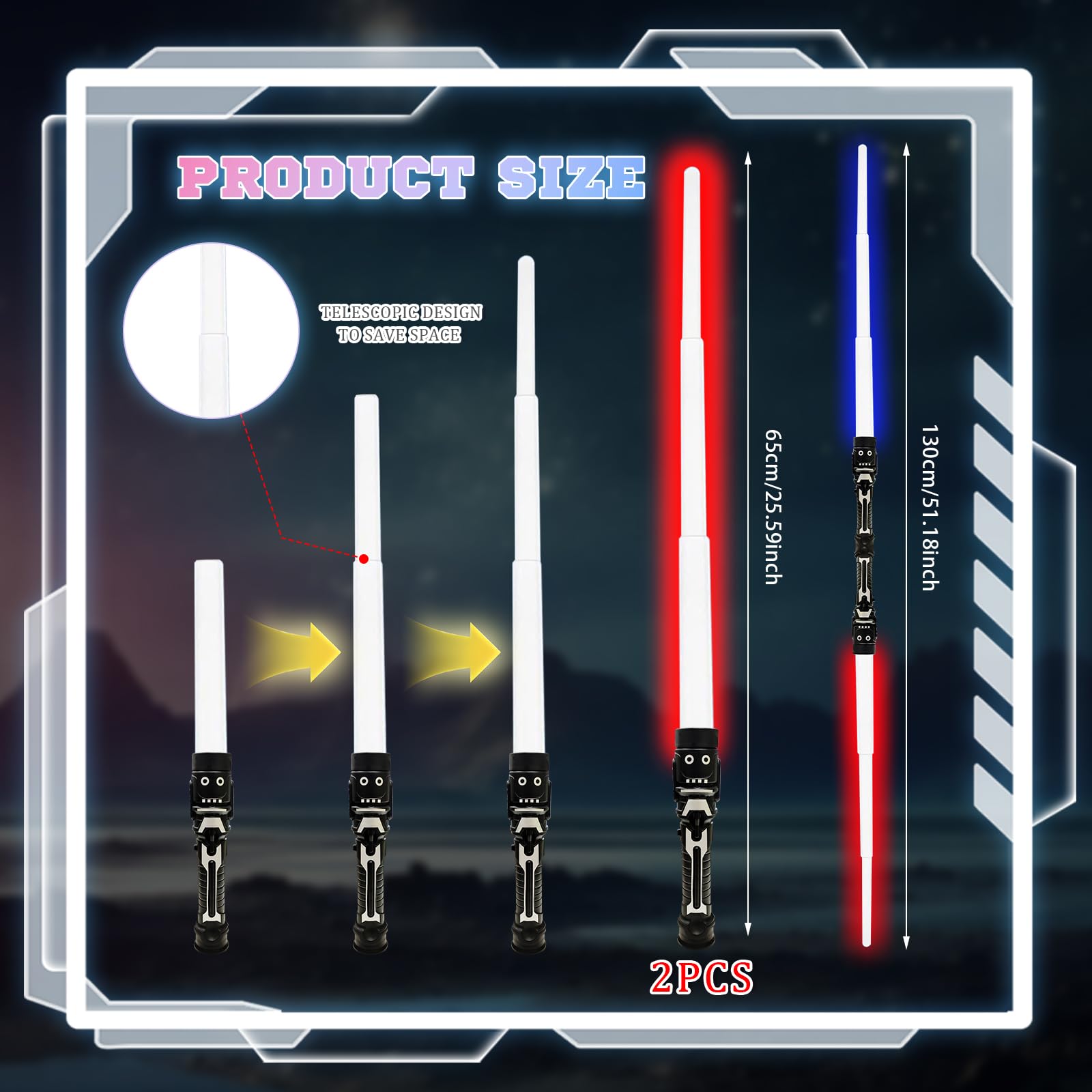 2 Pezzi-spade Luminose Espandibili A Led E Laser ... - SHEIN - Foto 7