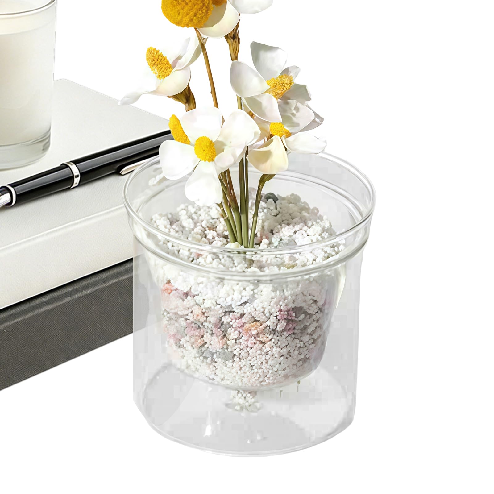 Pot de fleurs d'intérieur avec réserve d'eau pour plante de salon balcon et hôtel