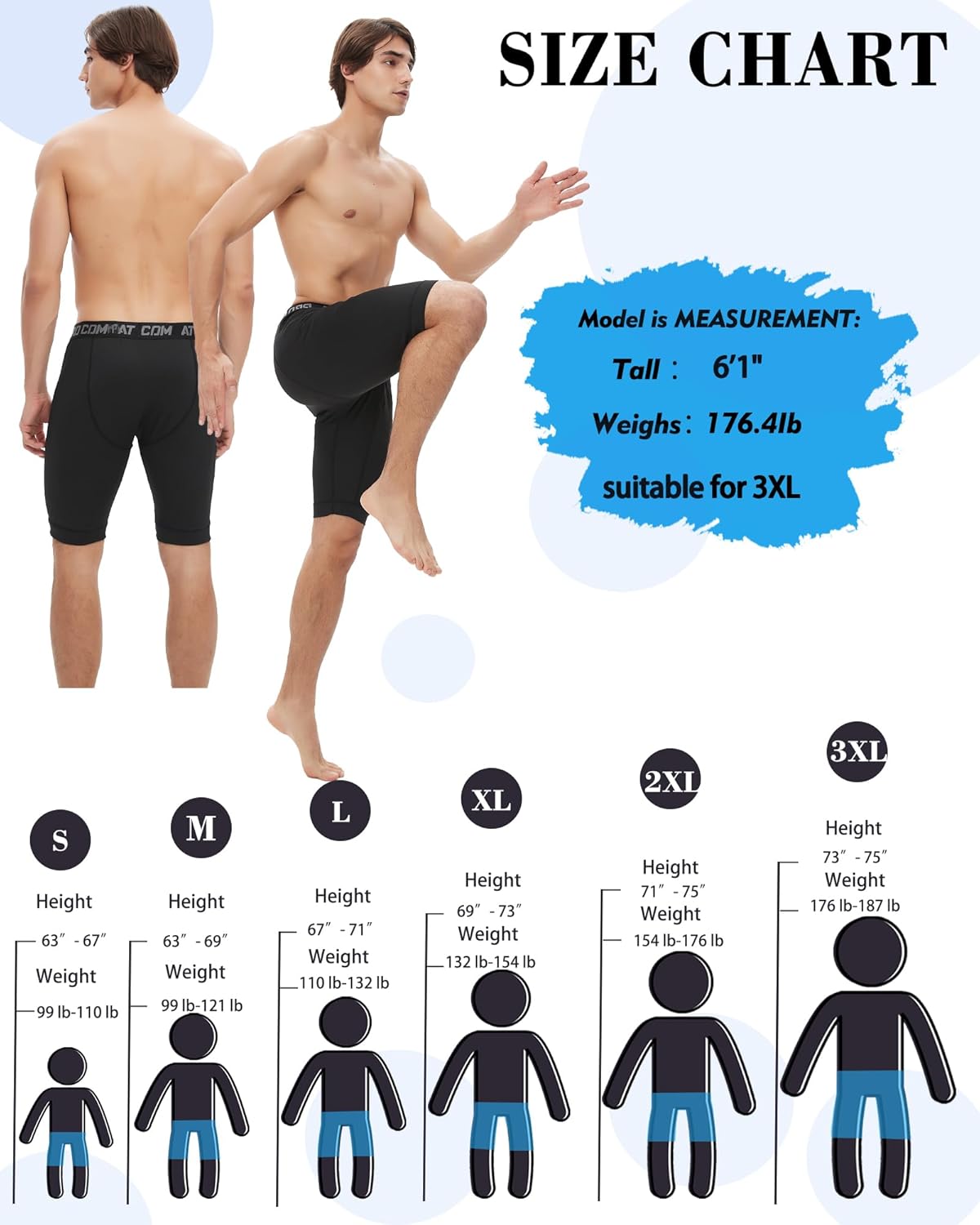 5 Pack Compression Shorts for Men Spandex Sport Shorts Athletic Workout Running Quick Drying Compression Underwear - Image 4