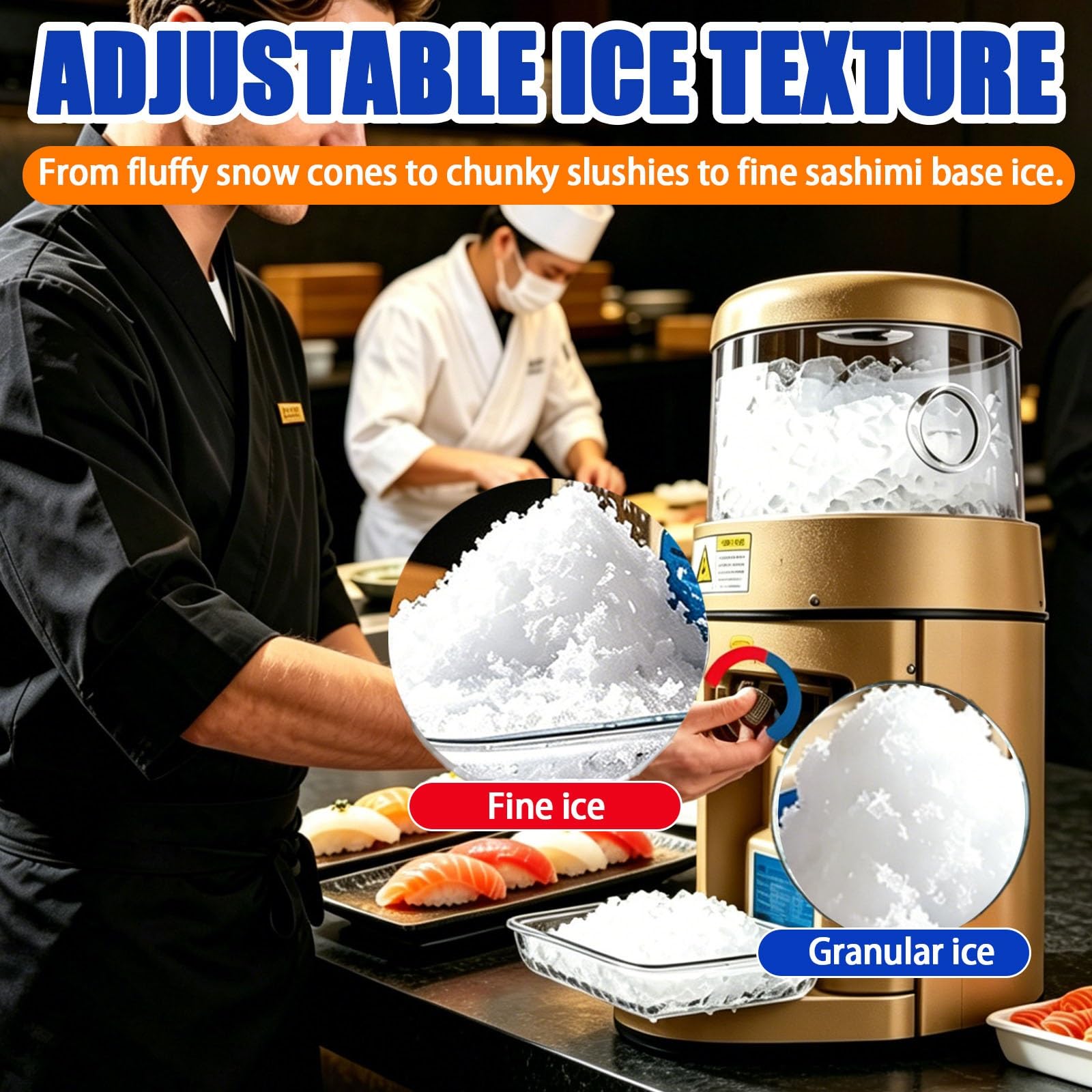 Trituradora De Hielo Eléctrica De 440 W, Trituradora De Hielo En Copos De Nieve, Depósito De Gran Capacidad De 6 Kg, Perilla De Ajuste Manual De Grosor, para Cócteles Y Granizados
