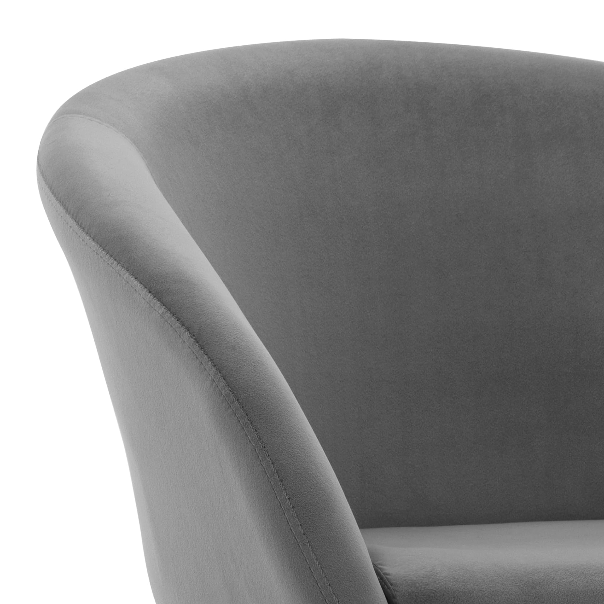 Duhome Schminkstuhl Höhenverstellbar, Lounge Sessel aus Samt Drehbar Cocktailsessel Drehstuhl mit Armlehne für Wohnzimmer Esszimmer Schlafzimmer, Grau
