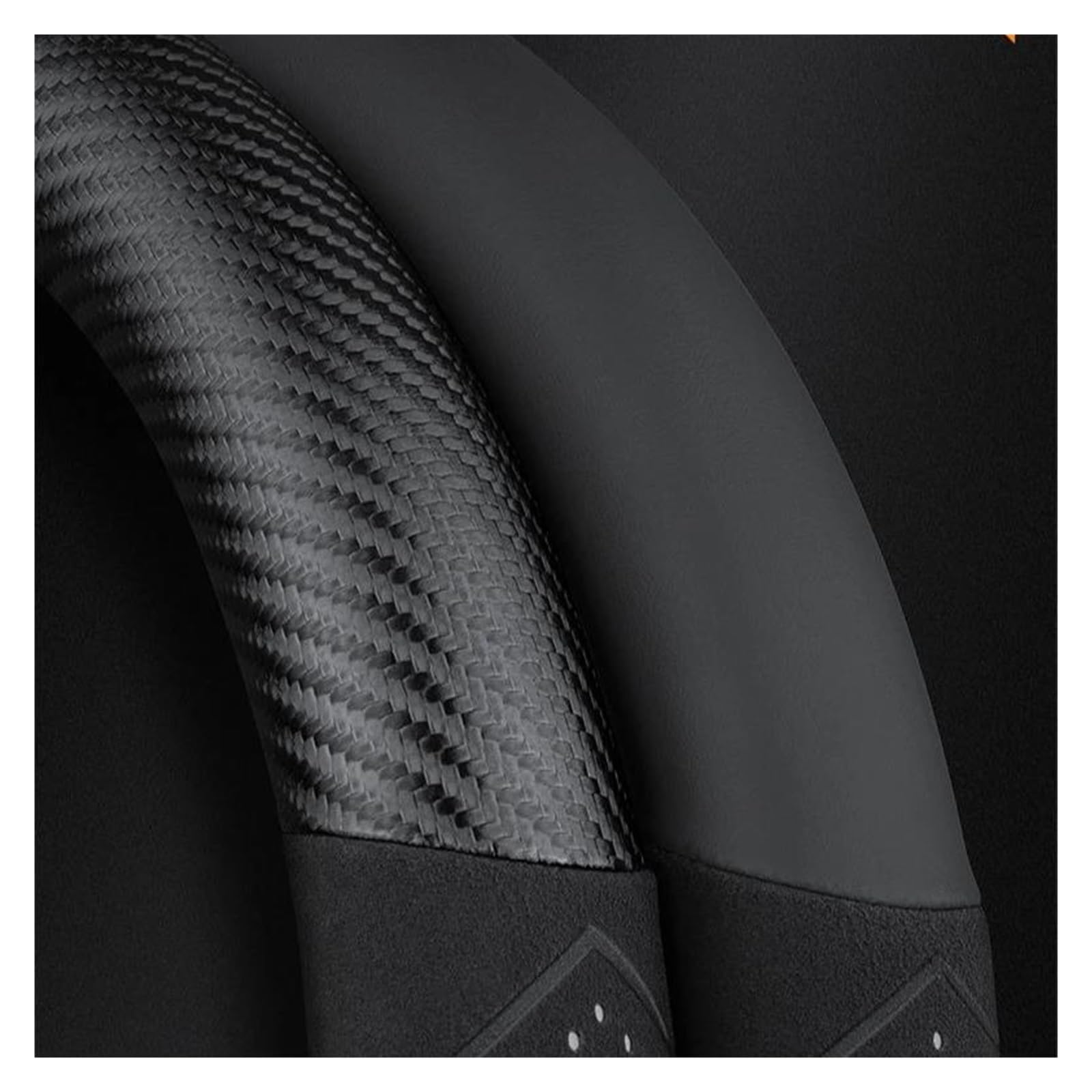 Cubierta Volante para CRV Funda Volante con Tapa Especial Piel Sintética Patrón Deportivo Fibra Carbono Que Absorbe El Sudor Cubre Volante Coche(White Carbon)