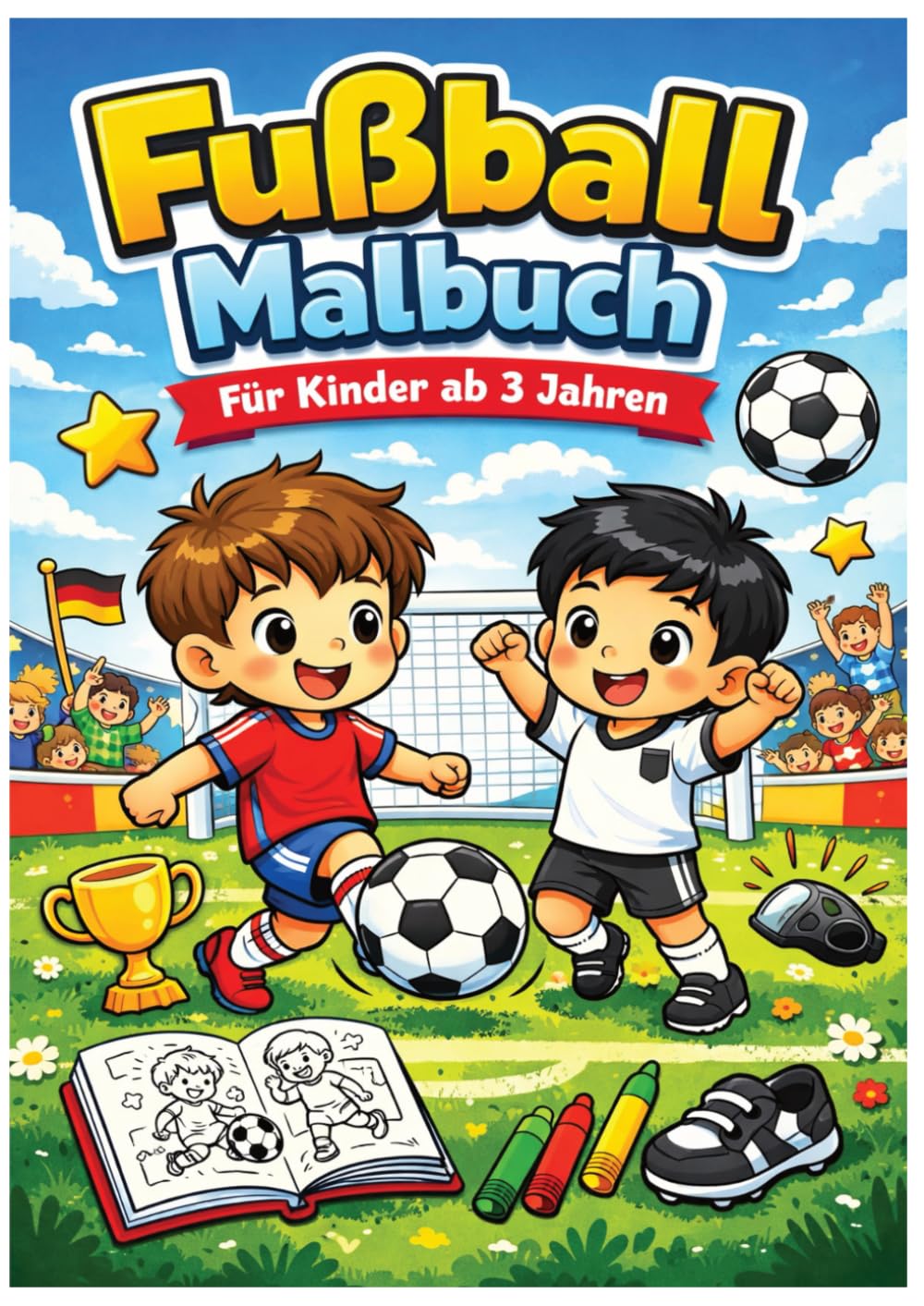 Fußball Malbuch für Kinder ab 3 Jahren: Kleine Fußballer – Großes Malvergnügen