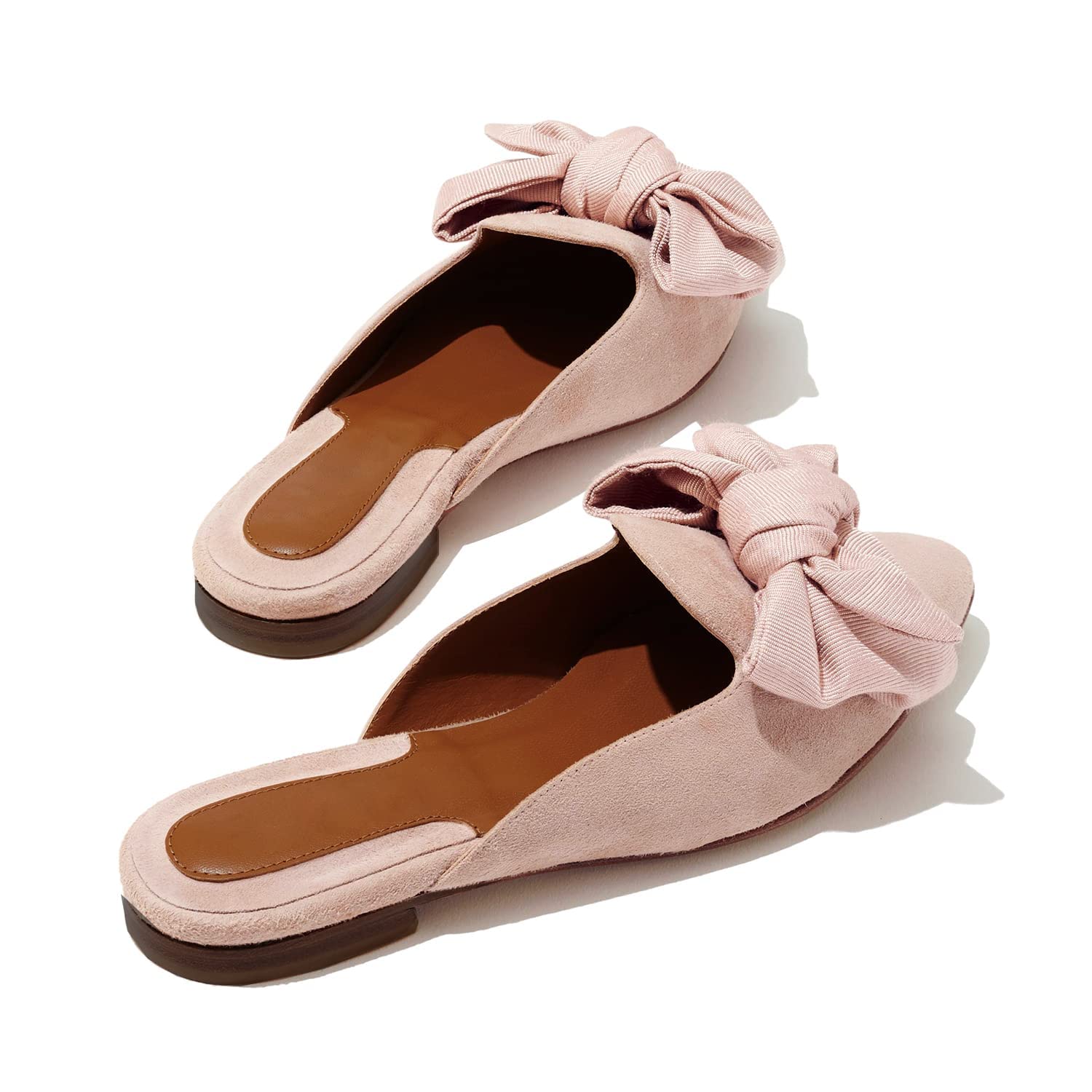 Rilista Mules for Women Slip On Comfortable Pointed Toe Womens Loafers Women's Flats for Women's Mules & Clogs: 9.5 Pink