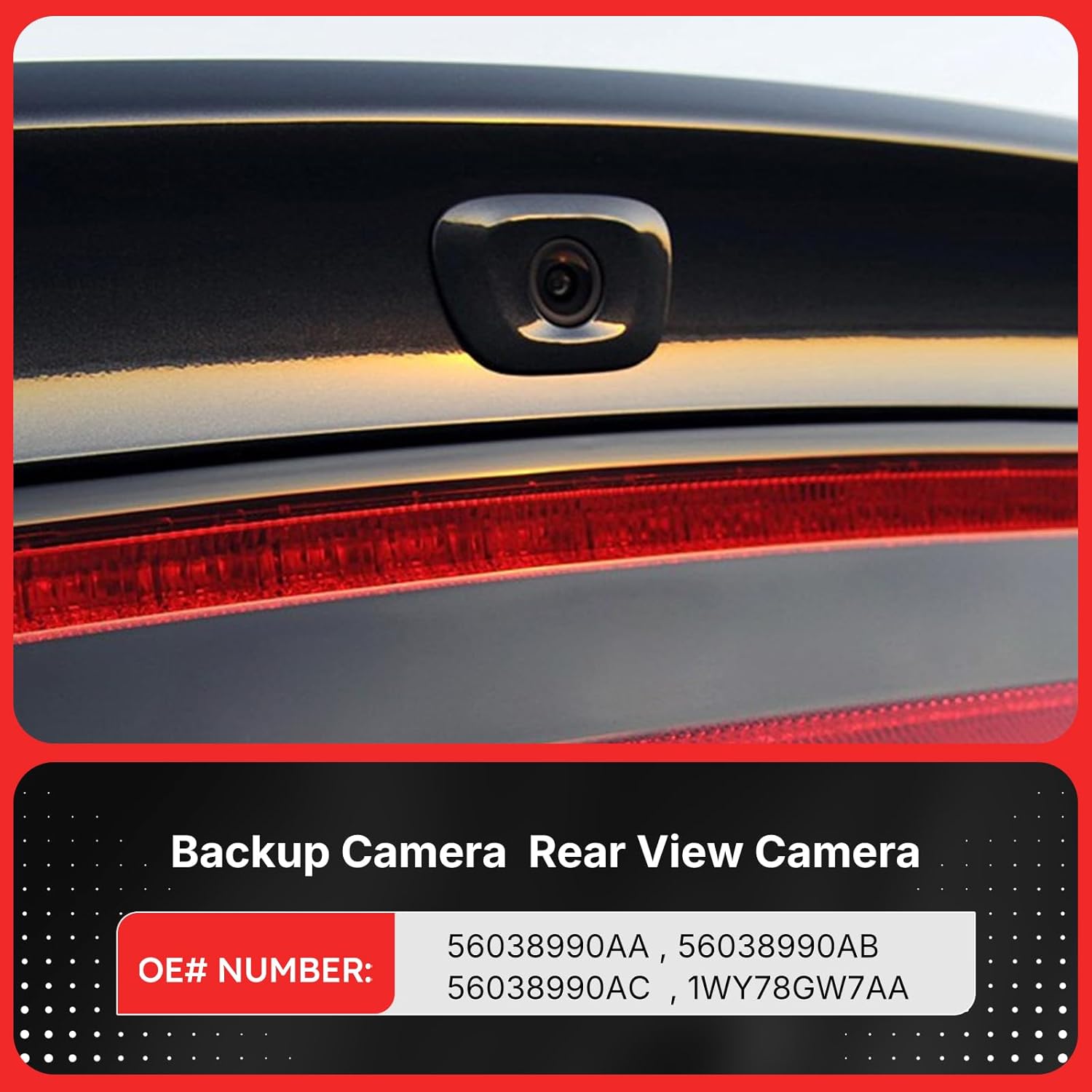 56038990AA Backup Camera Rear View Camera Compatible with 2013 2014 2015 2016 Dodge Dart，Park Assist Camera Replaces# 56038990AB 56038990AC 1WY78GW7AA