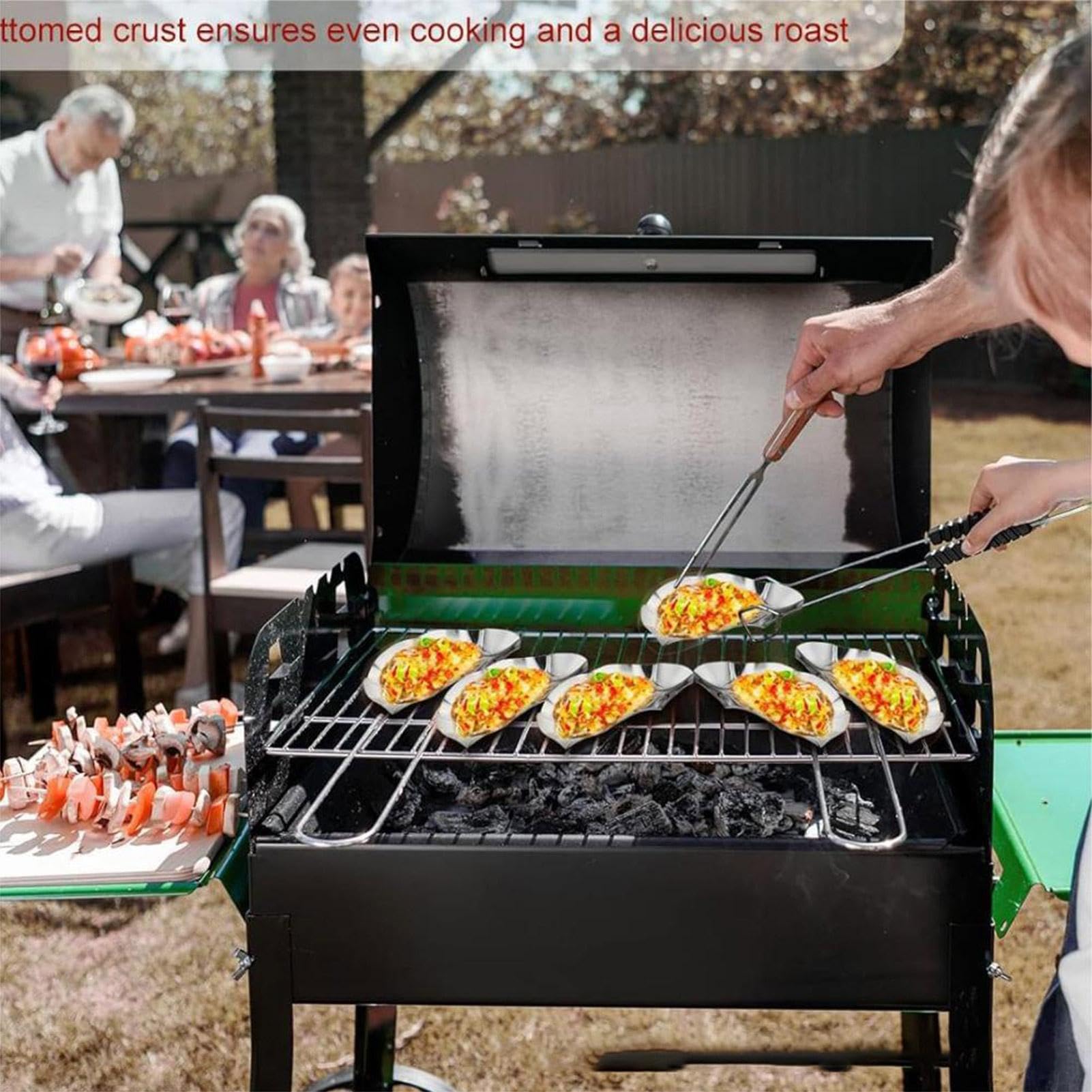 Oyster Shells WENDOM Stainless Steel Oyster Plate Grill Pan Serving ...