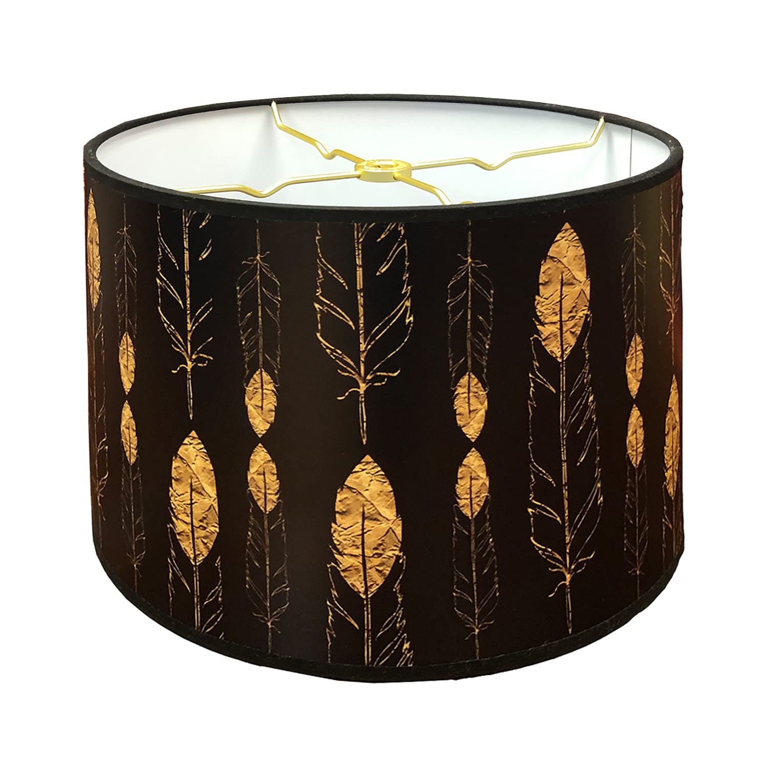 Royal Designs, Inc. Trendy Decorative Handmade Lamp Shade, Made in USA, 10in, HBC-8077-10, Feathered Forest
