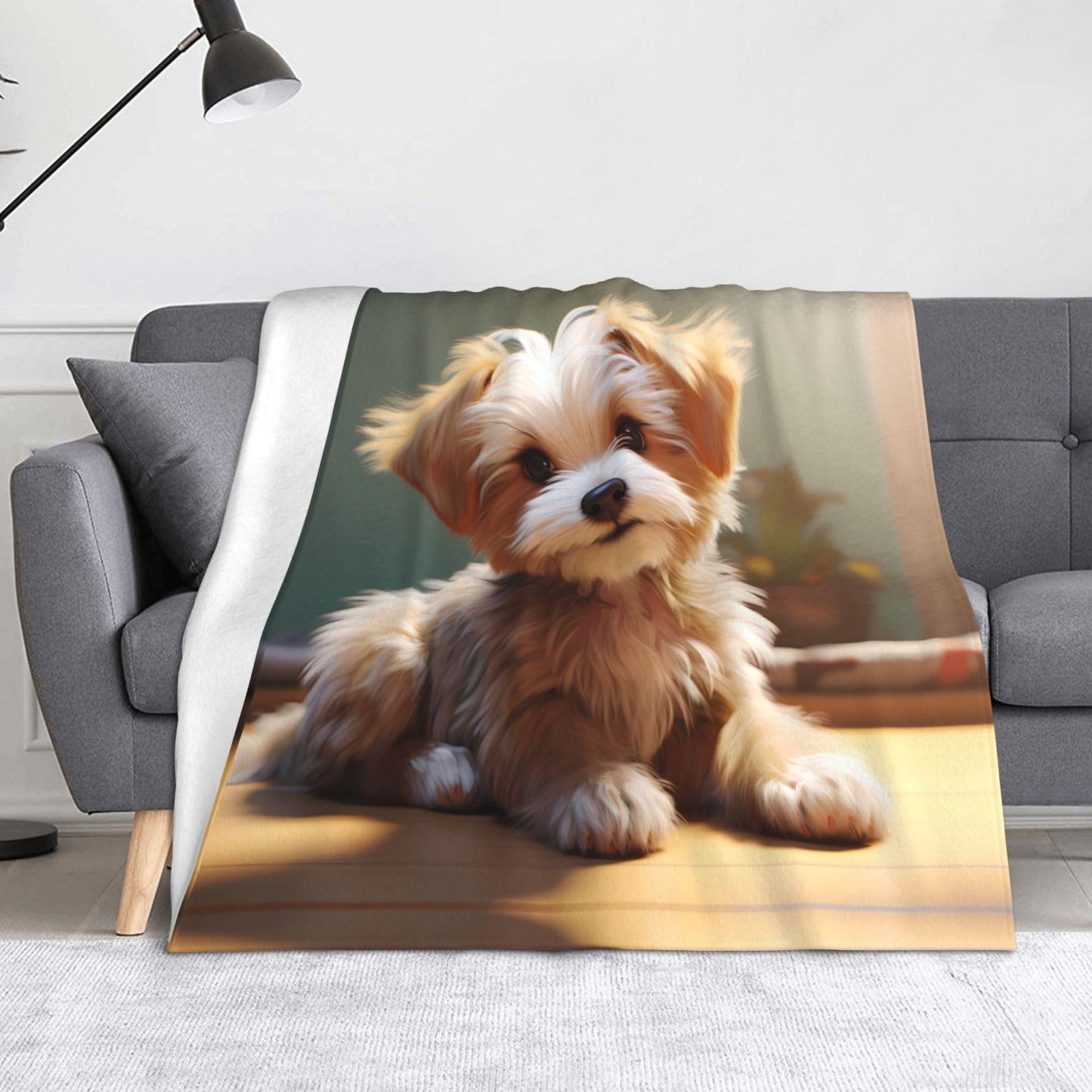 Couverture en flanelle pour chien sur le canapé et lors de vos voyages d'hiver